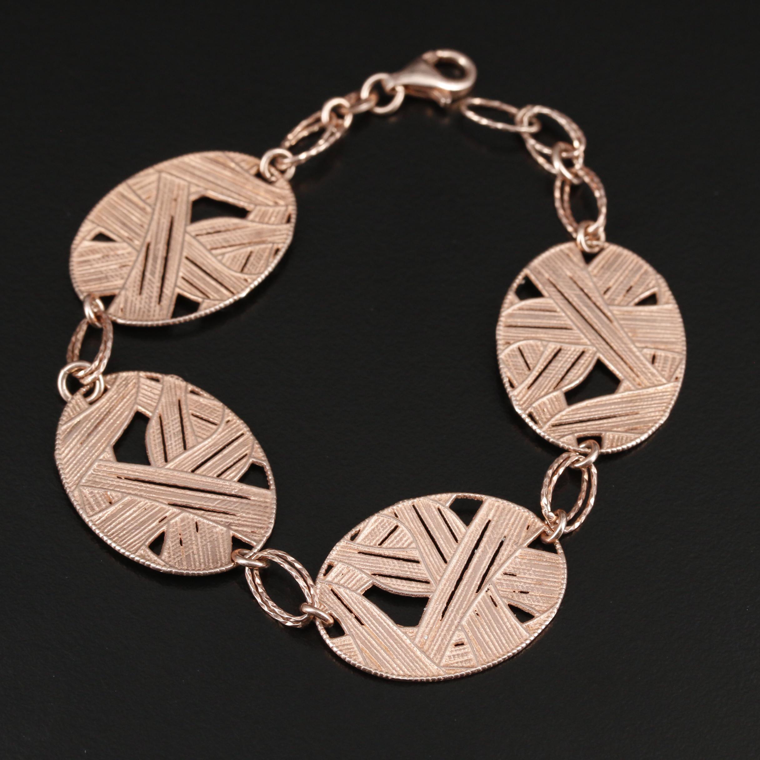 Sterling Silver Bracelet Featuring Woven Motif
