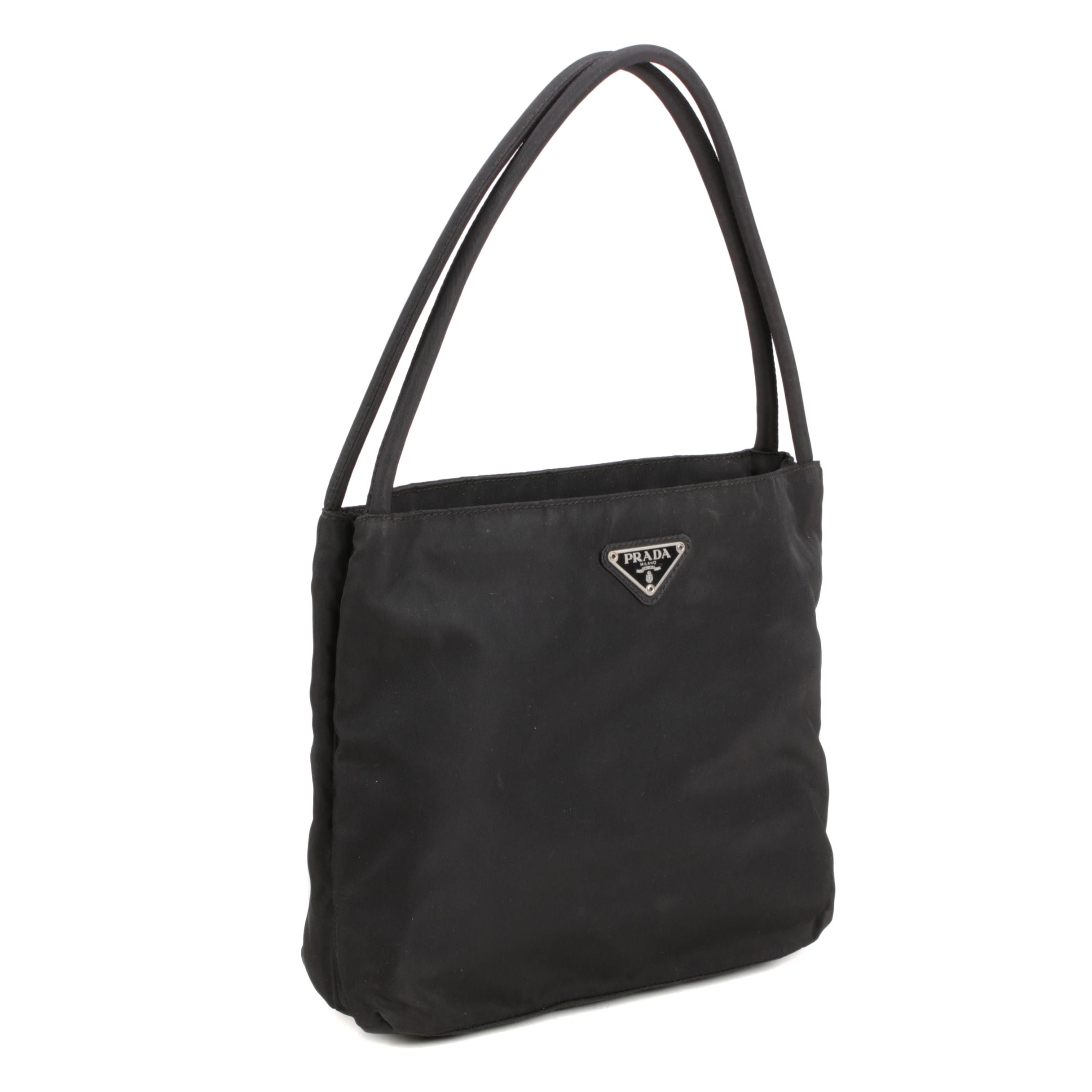 Prada Black Tessuto Nylon Top Handle Bag