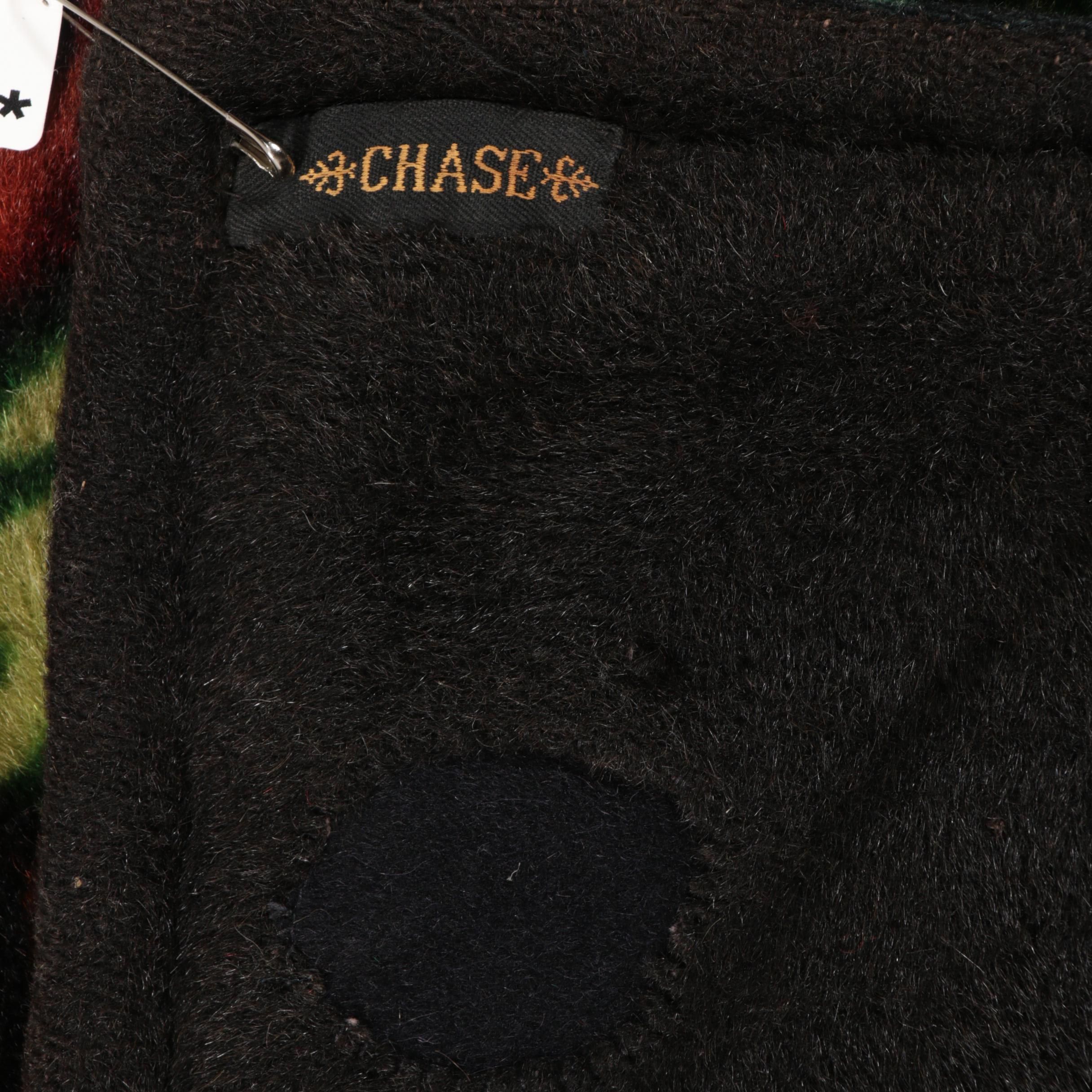 Chase Mohair Carriage Lap Blanket with Horse with Glass Eye, Antique