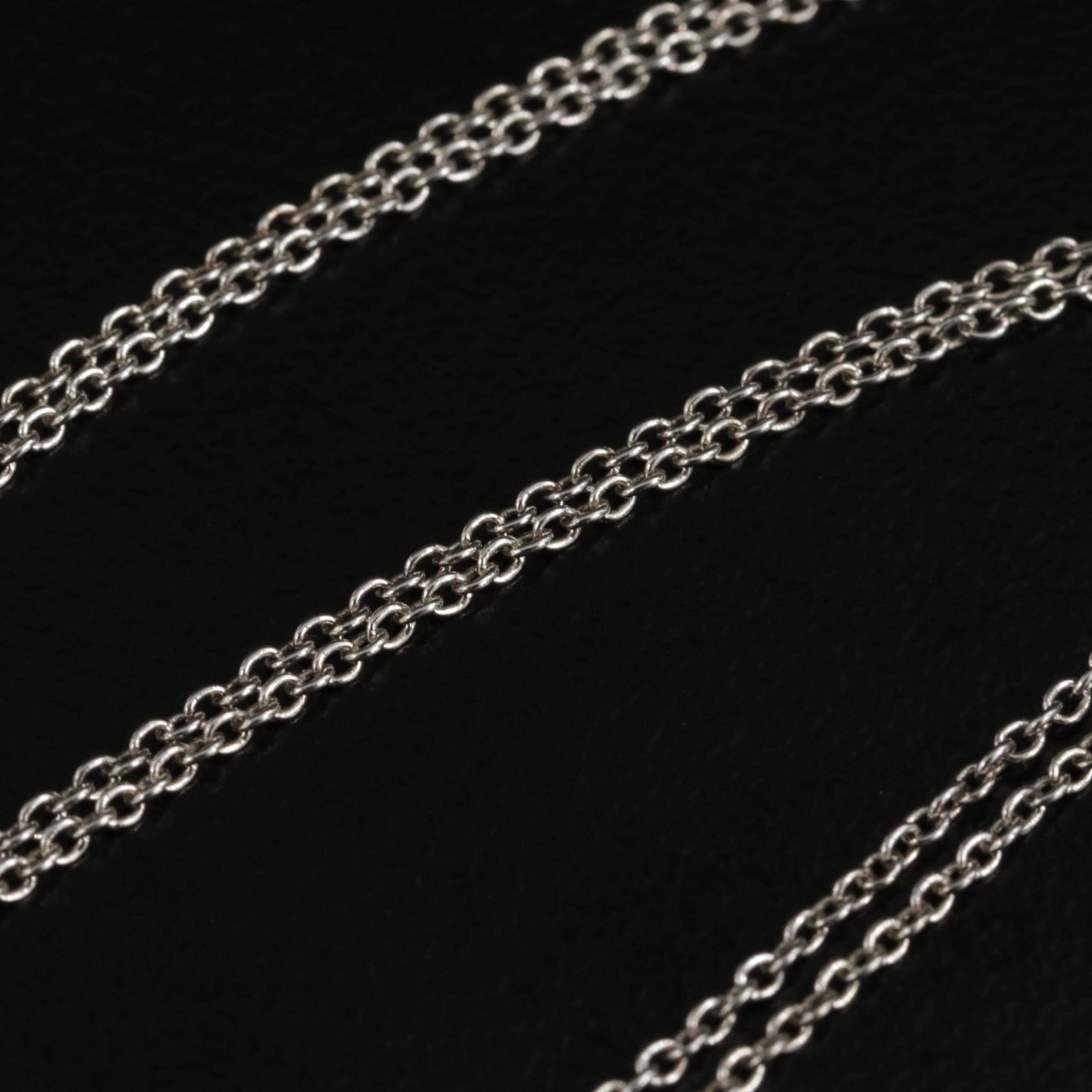 Sterling Silver Diamond Hershey Kiss Pendant Necklace