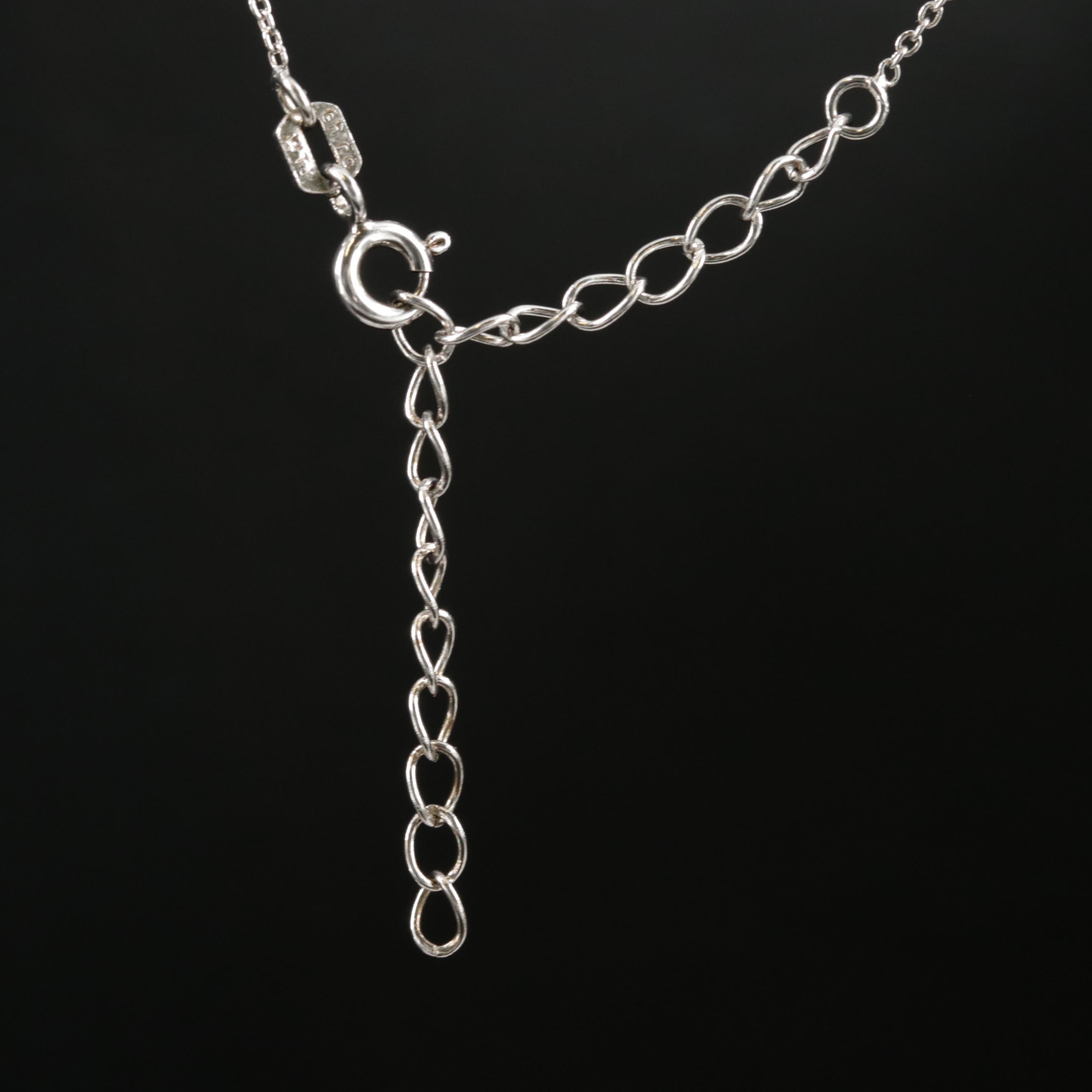 Sterling Silver Diamond Hershey Kiss Pendant Necklace