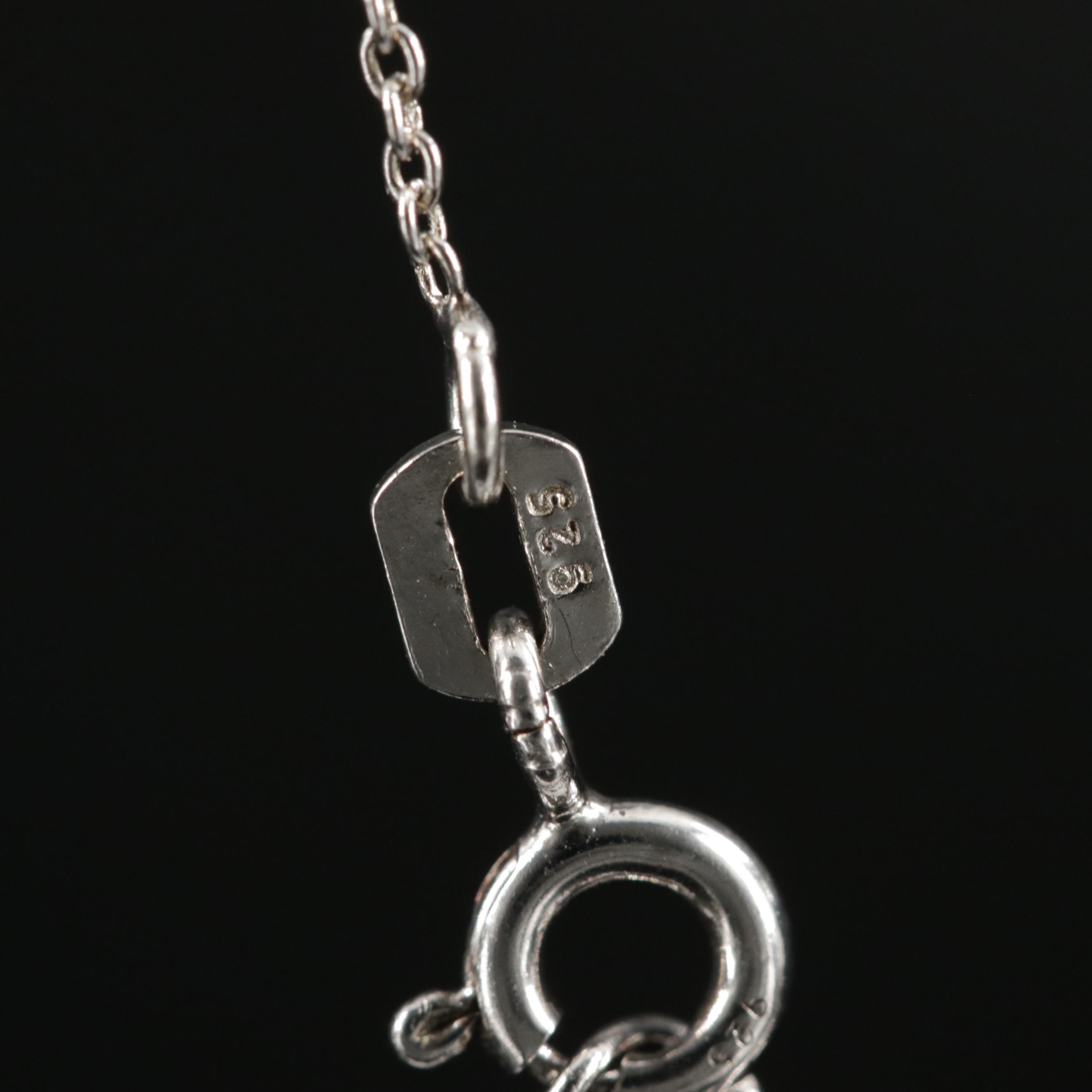 Sterling Silver Diamond Hershey Kiss Pendant Necklace