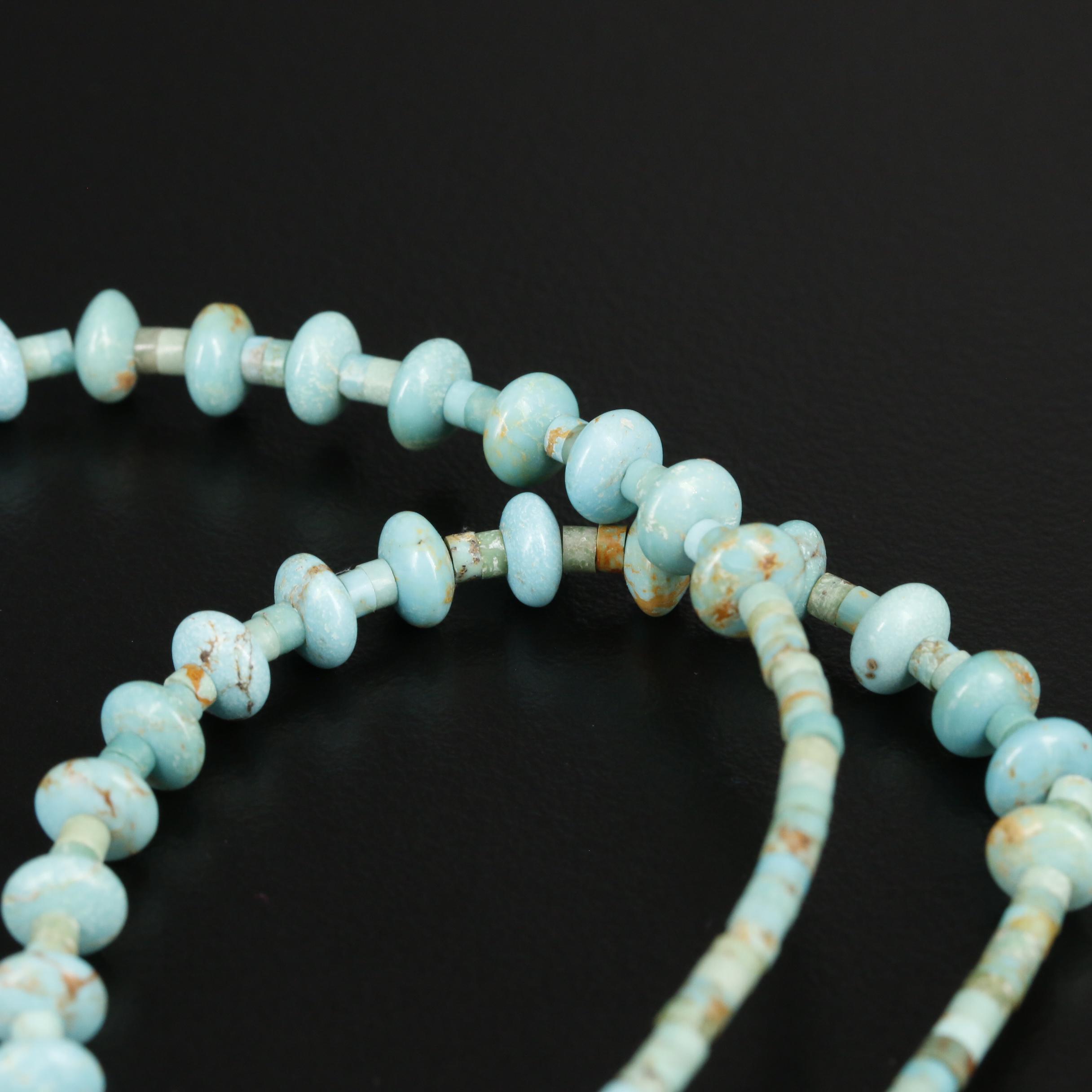 Paula Armstrong Sterling Silver Turquoise and Spiny Oyster Necklace and Earrings