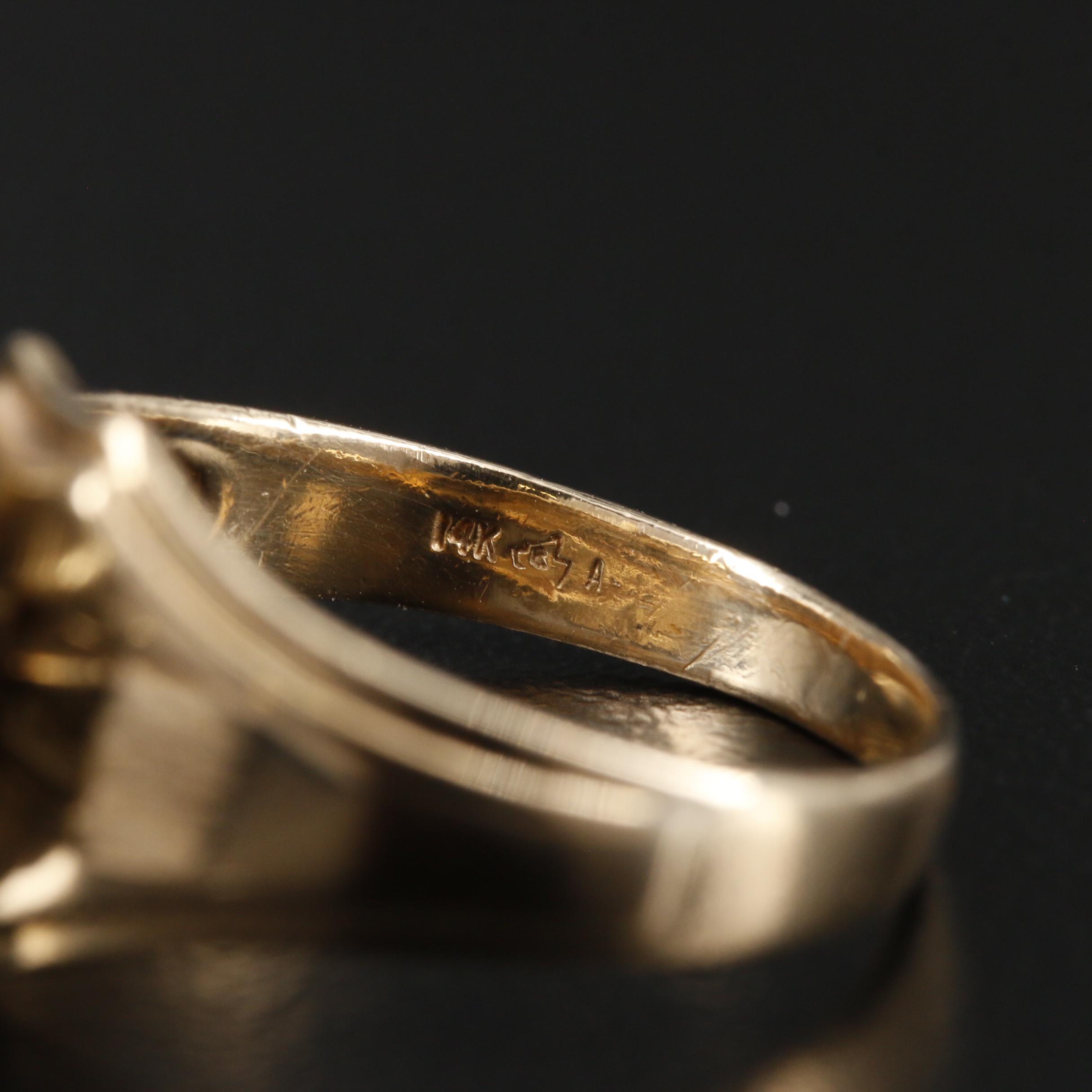 14K Gold Diamond Cluster Ring