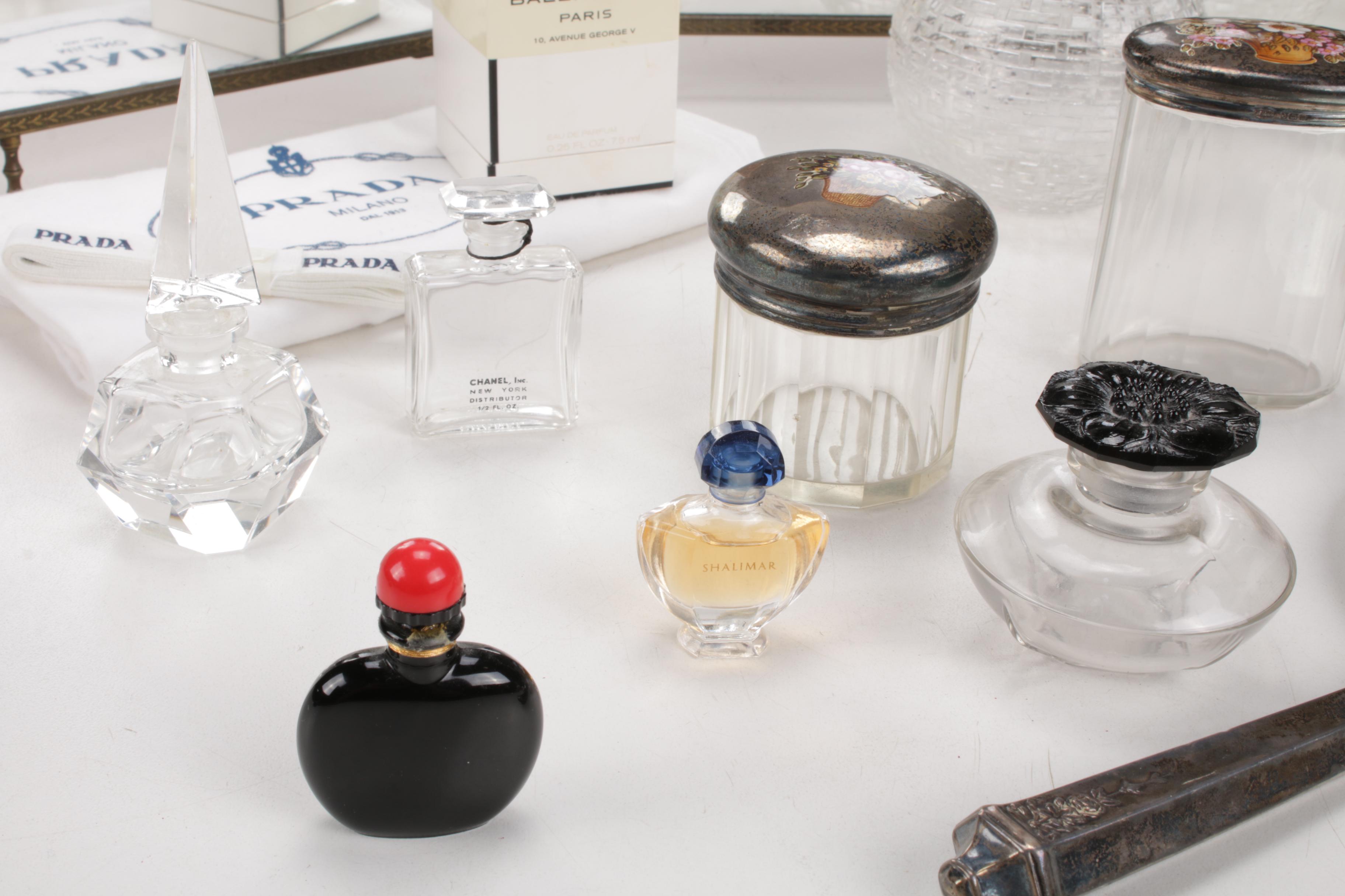 Sterling Silver-Capped Jars with Prada and Other Vanity Accessories