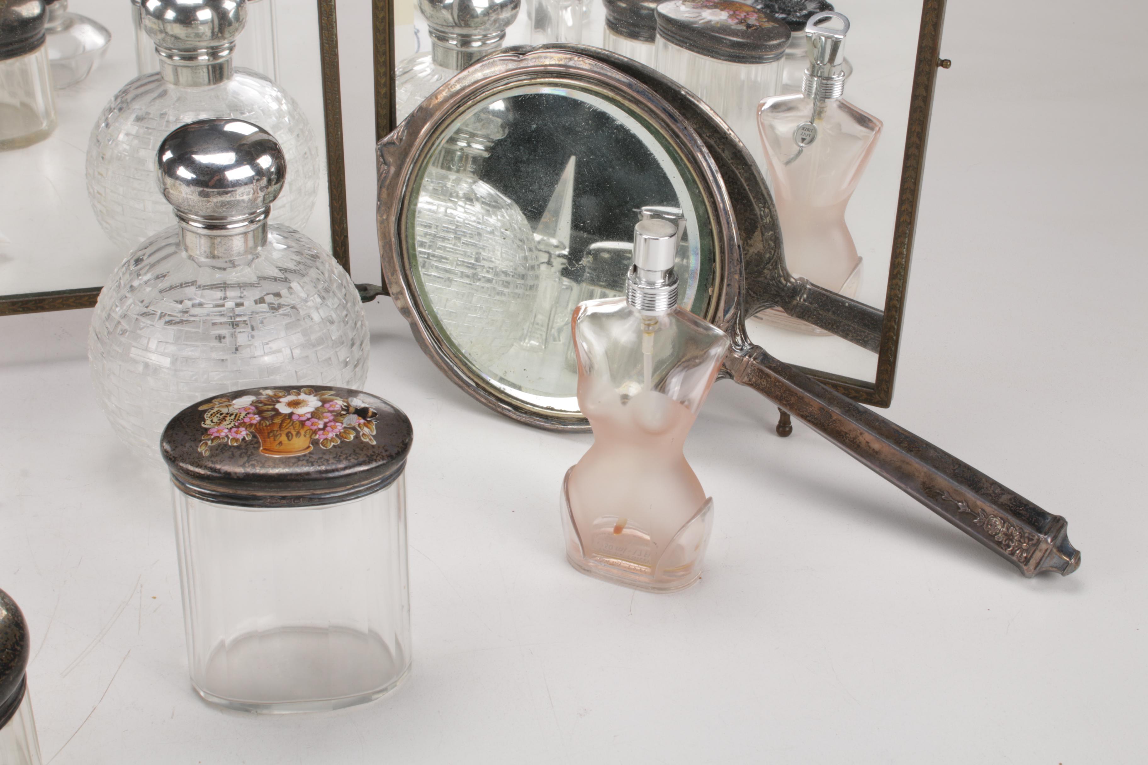 Sterling Silver-Capped Jars with Prada and Other Vanity Accessories