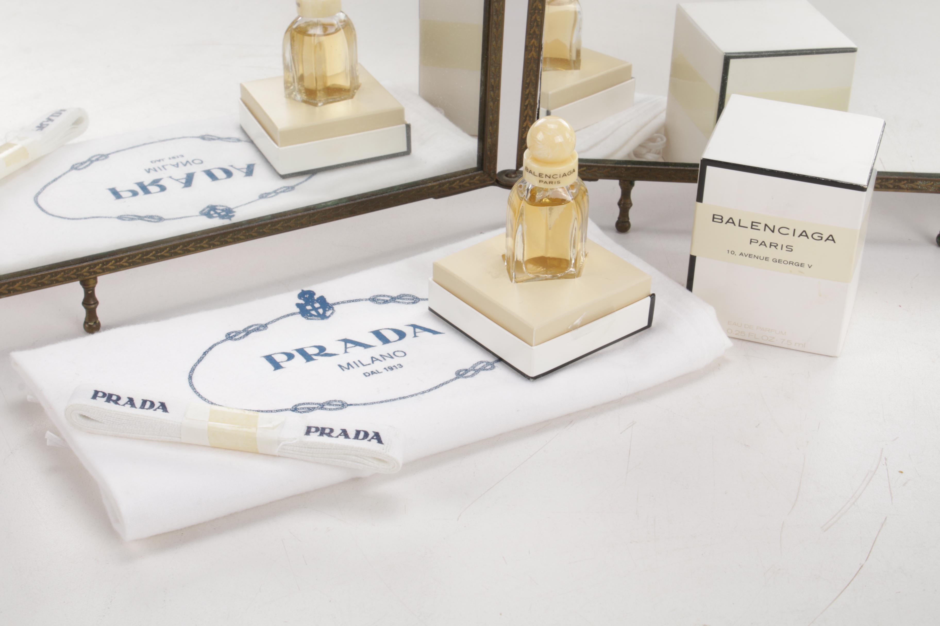 Sterling Silver-Capped Jars with Prada and Other Vanity Accessories