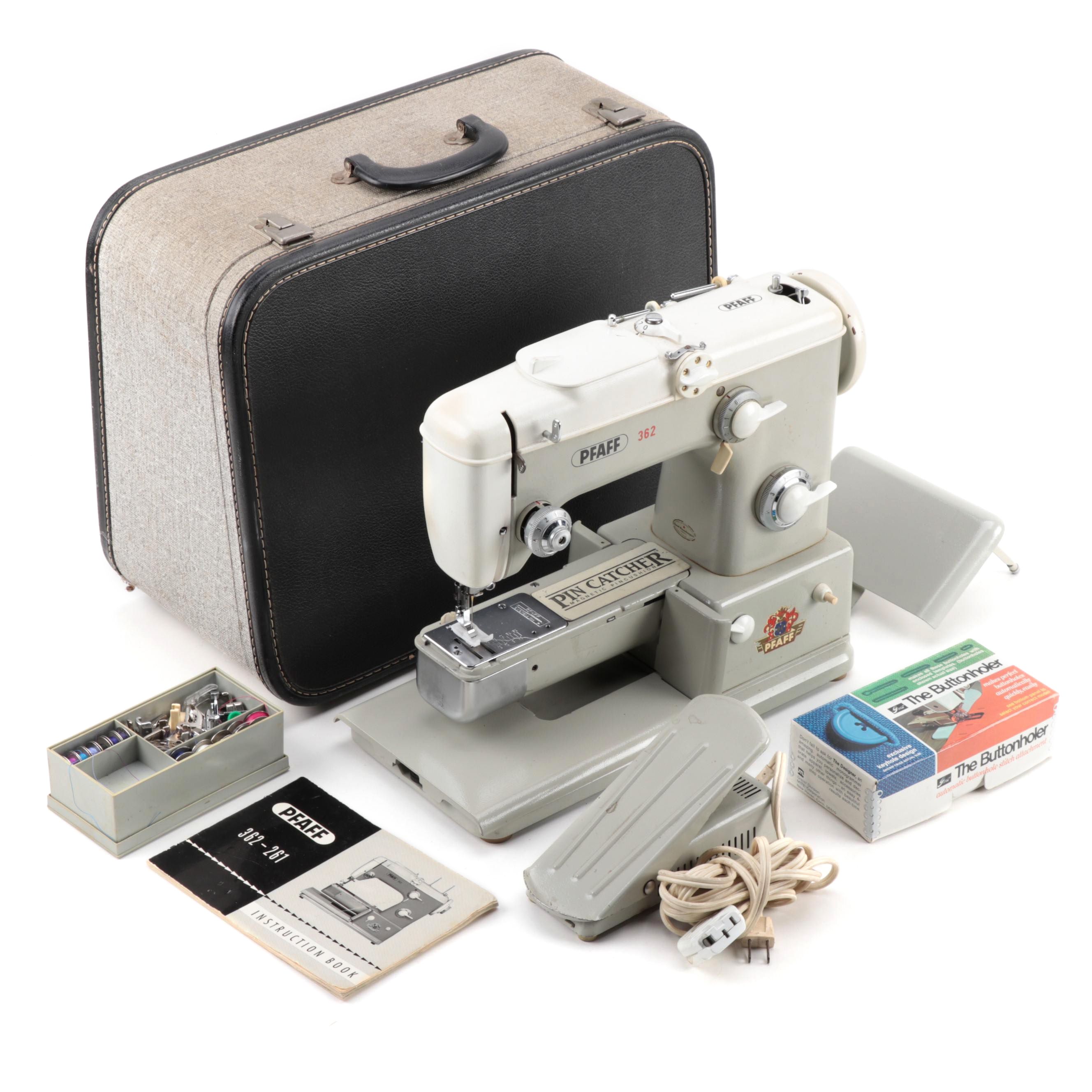 Pfaff 362-261 Sewing Machine with Built In Automatic Embroidery Unit, 1968
