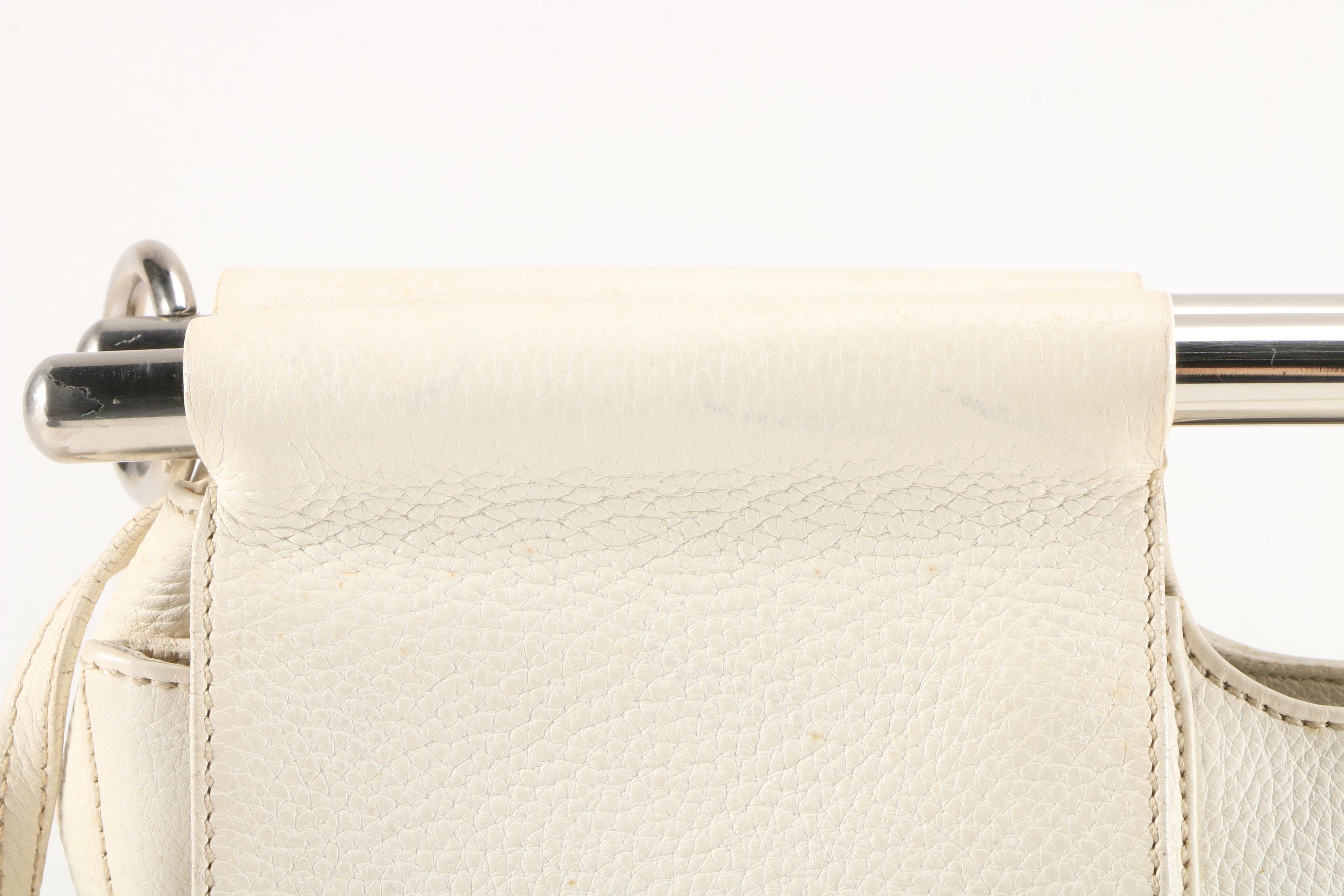 Prada Convertible Bar Handle Clutch in Pebbled Vitello Daino Calfskin Leather