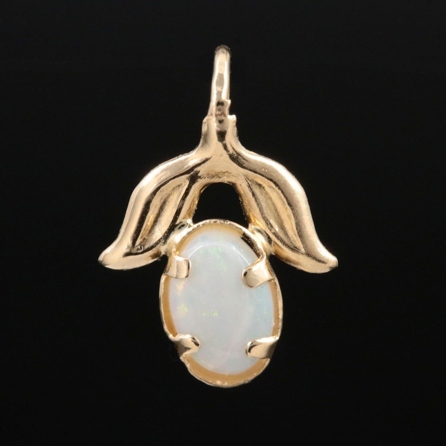 14K Yellow Gold Opal Pendant