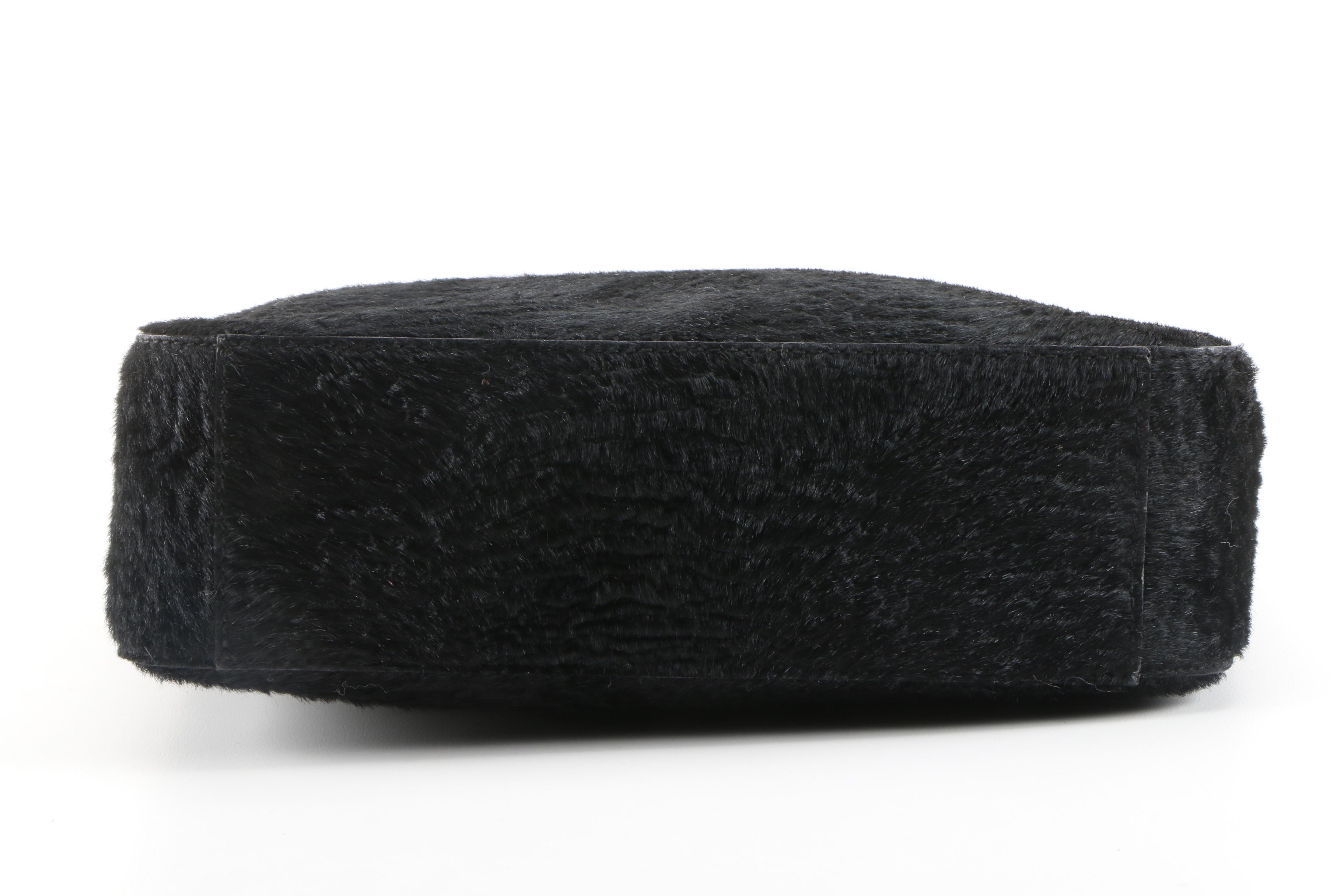 Prada Handbag in Black Textured Pony Hair, Vintage