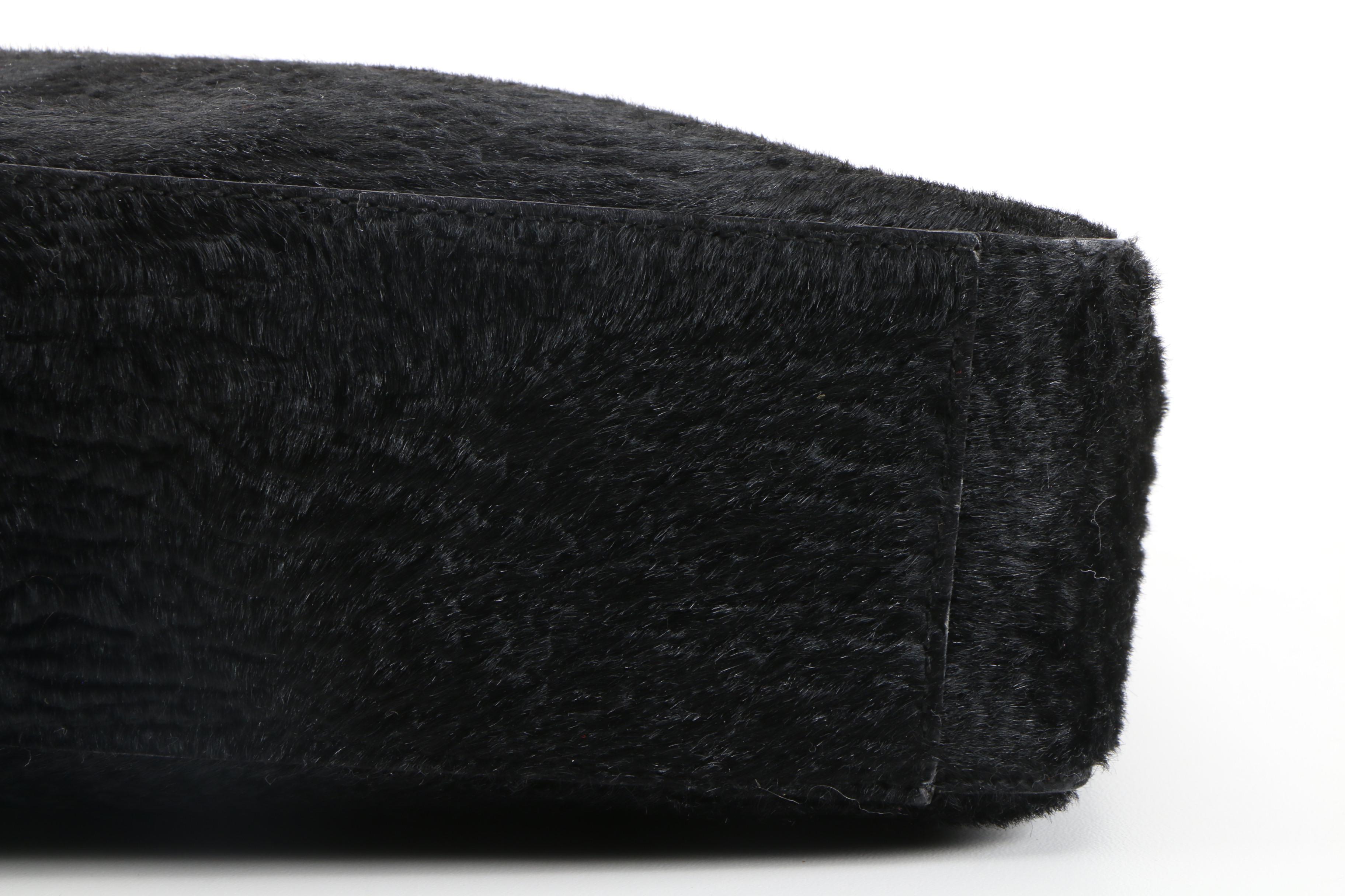 Prada Handbag in Black Textured Pony Hair, Vintage