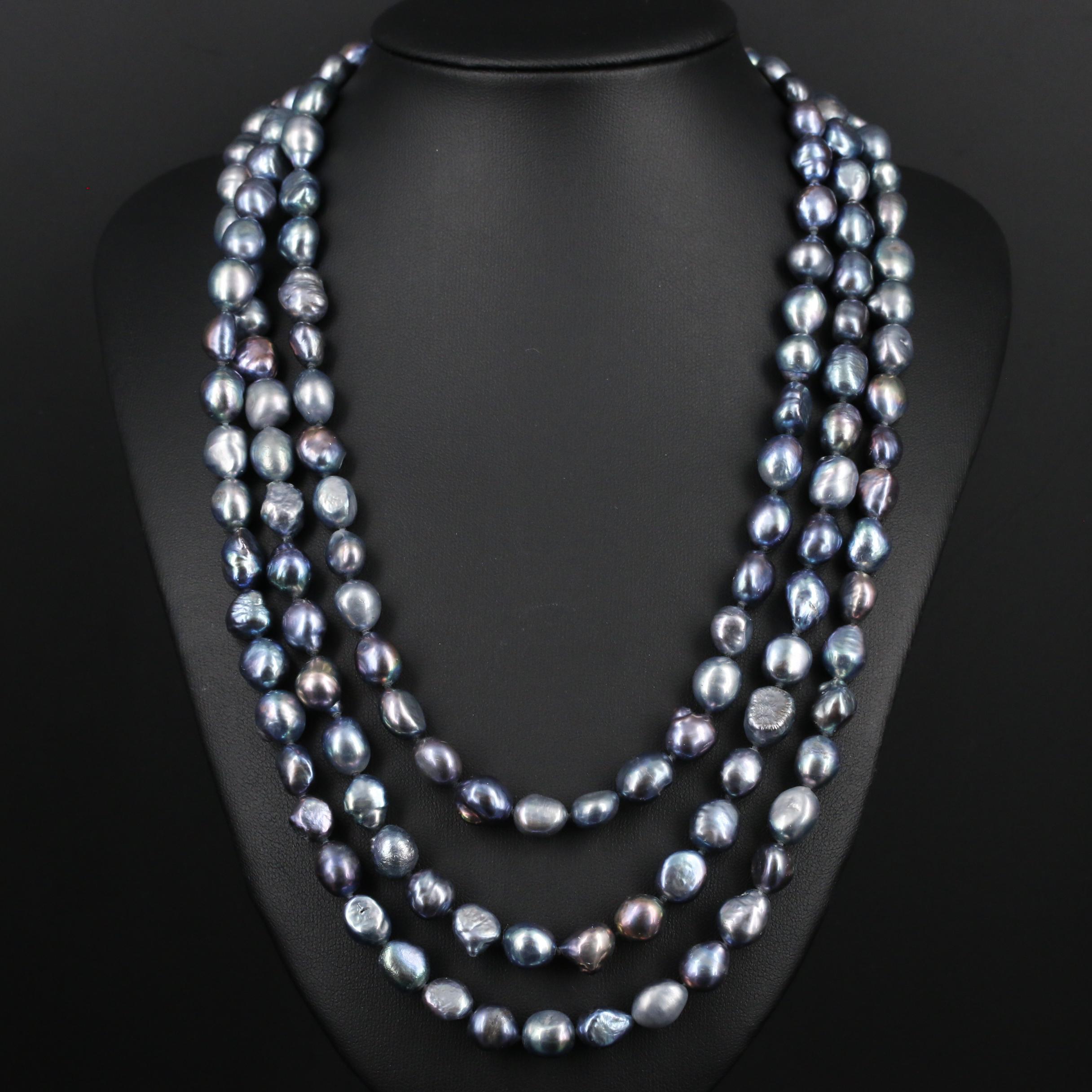 Endless Dark Pearl Necklace