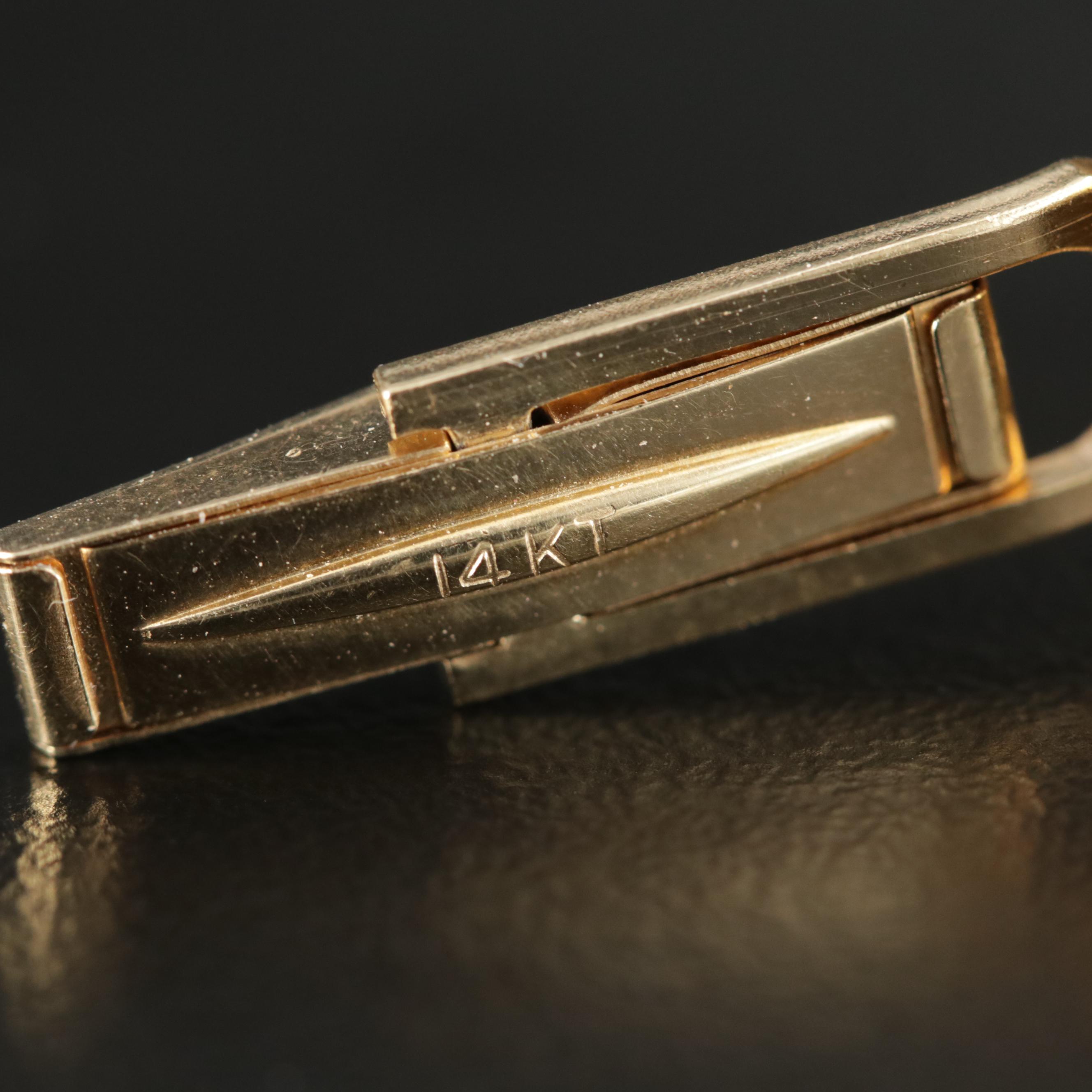 14K Yellow Gold Personalized Florentine Texture Cufflinks