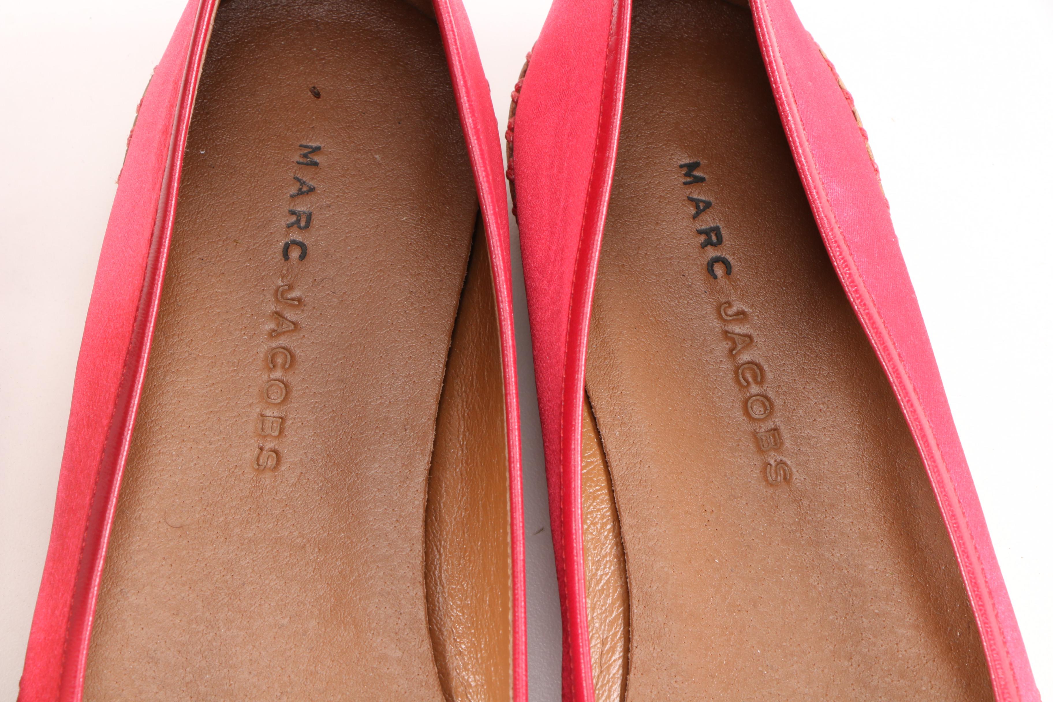 Prada Beaded Satin Heels and Marc Jacobs Satin Flats