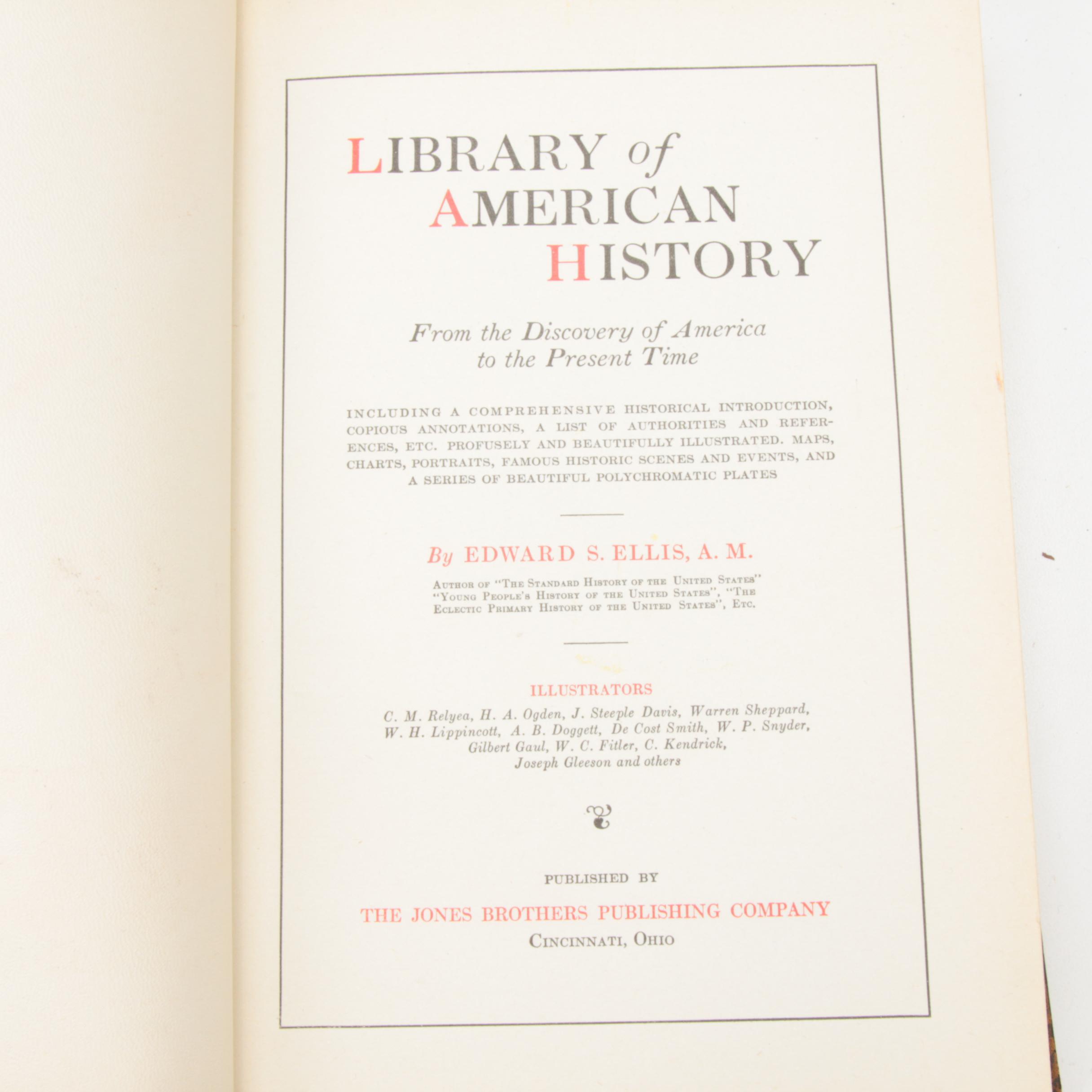 1918 Library of American History 9 Volumes Edition DeLuxe by Edward S Ellis