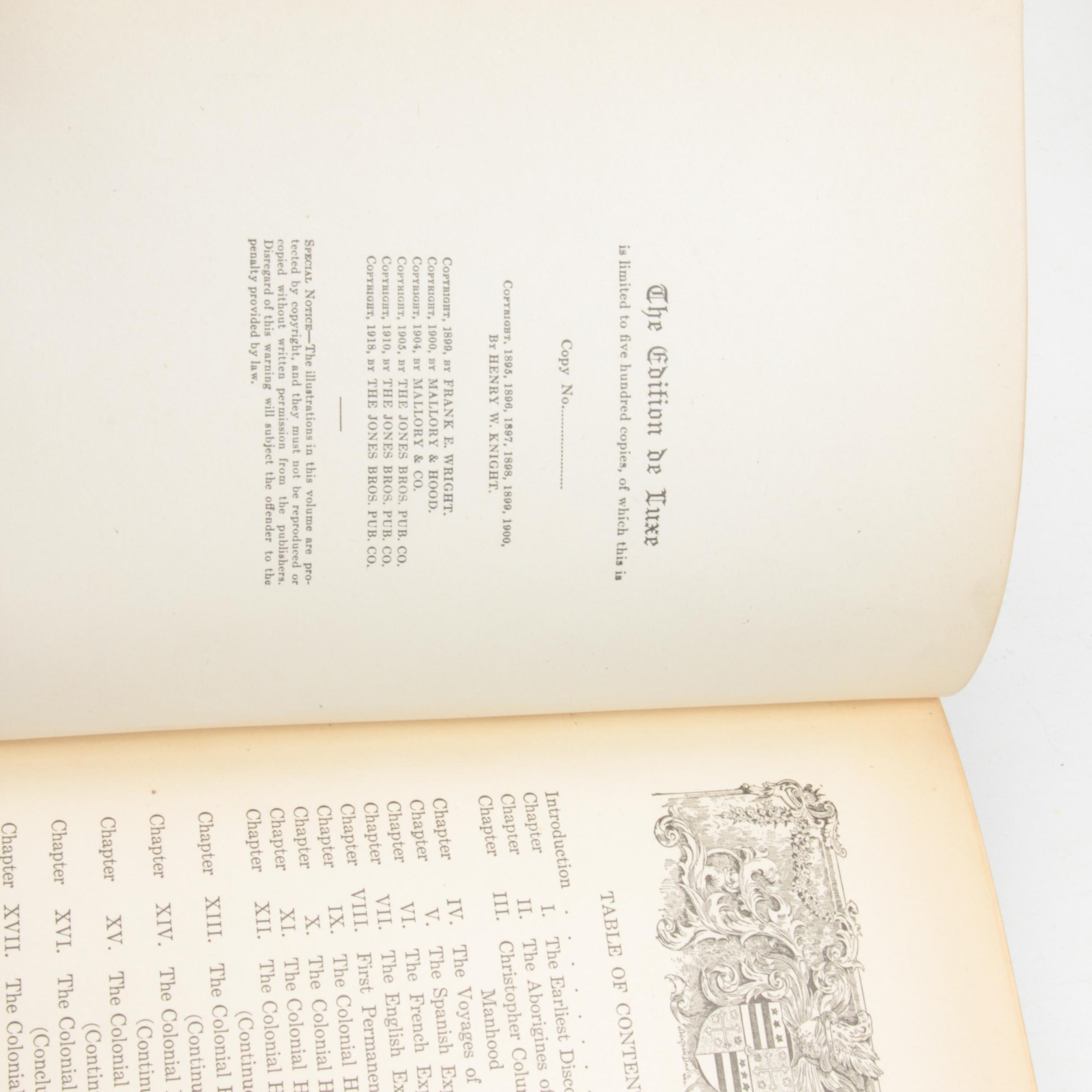 1918 Library of American History 9 Volumes Edition DeLuxe by Edward S Ellis