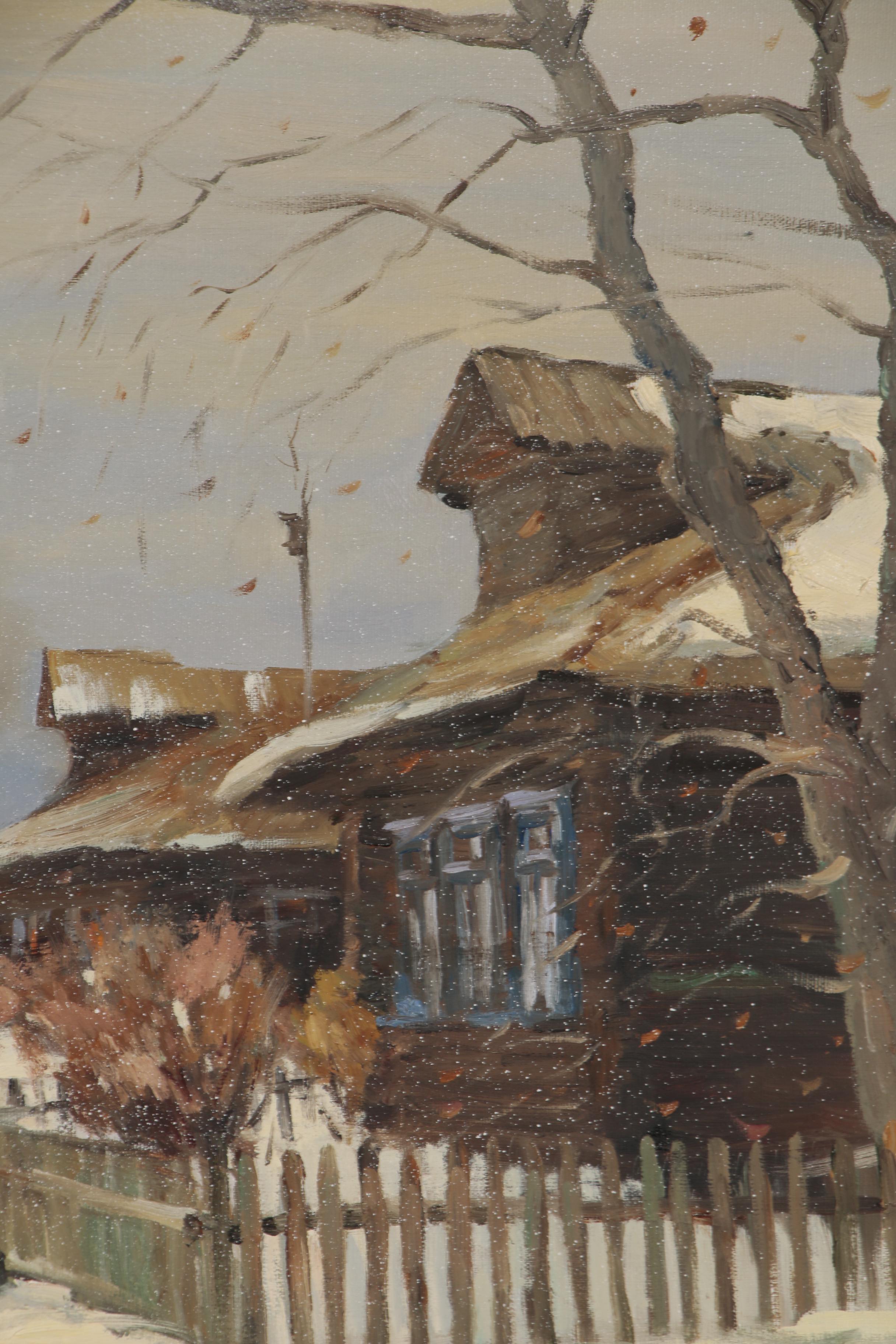 Valery Saidov Oil Painting "Village - Red Shutters"