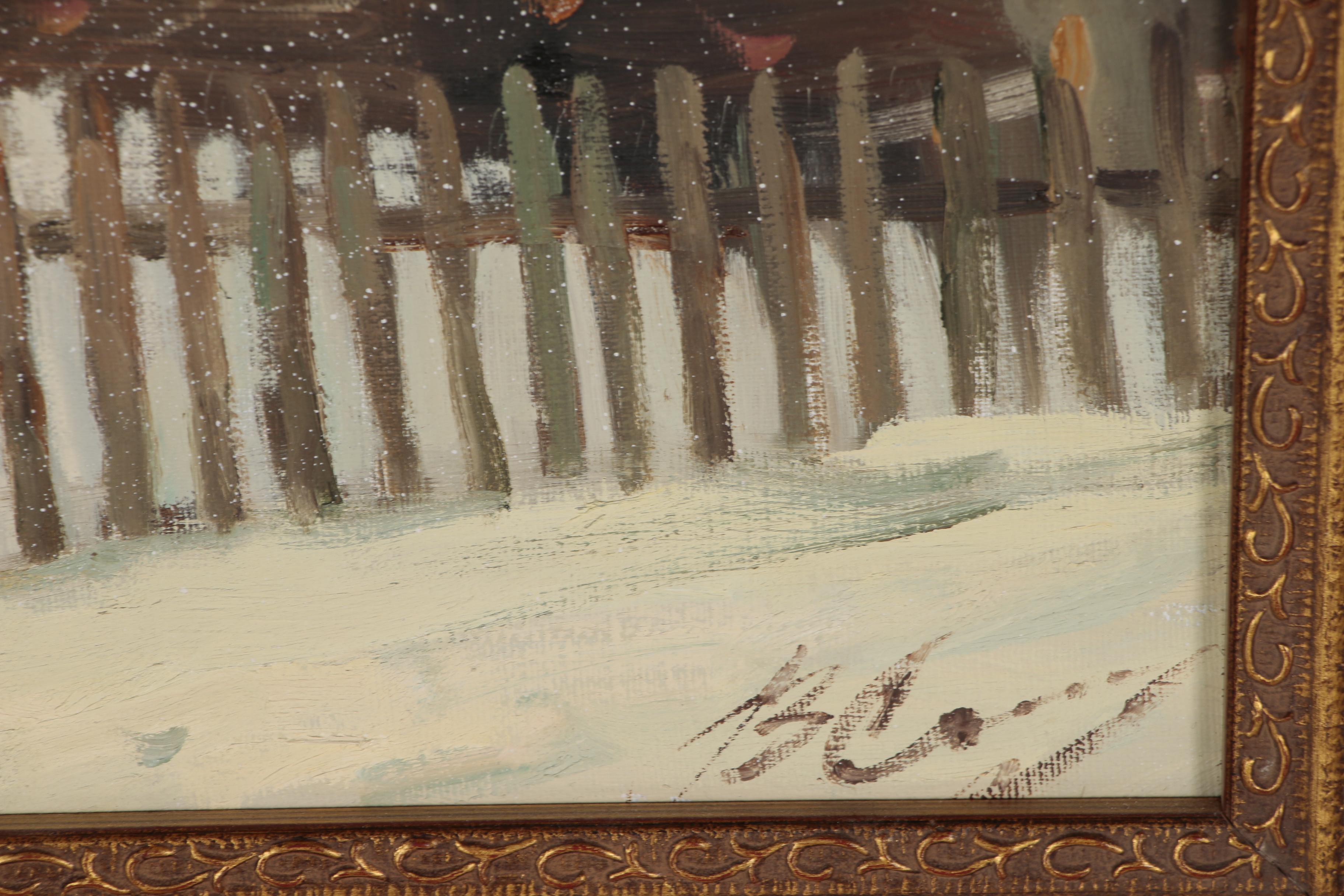 Valery Saidov Oil Painting "Village - Red Shutters"