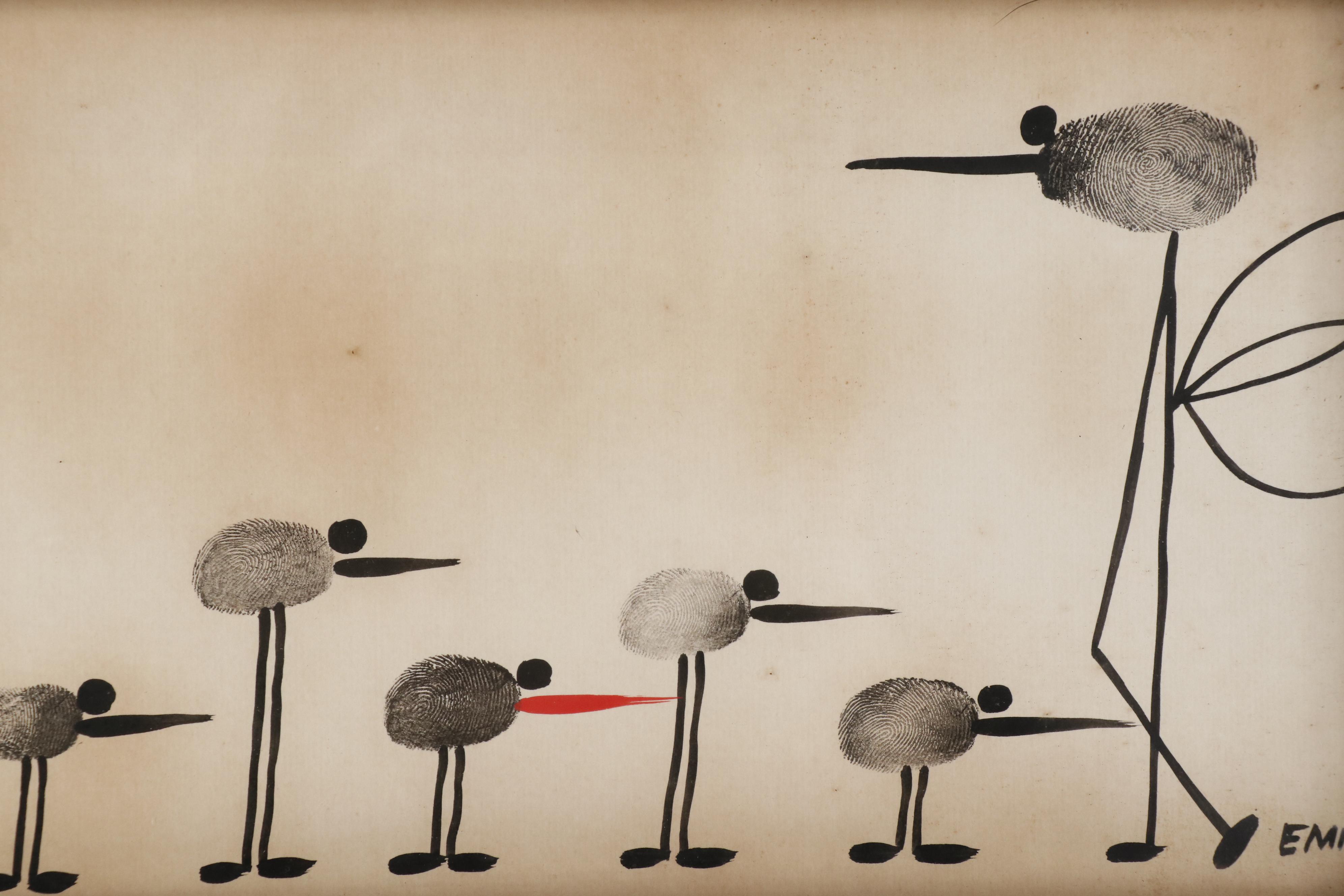 Emil Fingerprint Ink Drawing