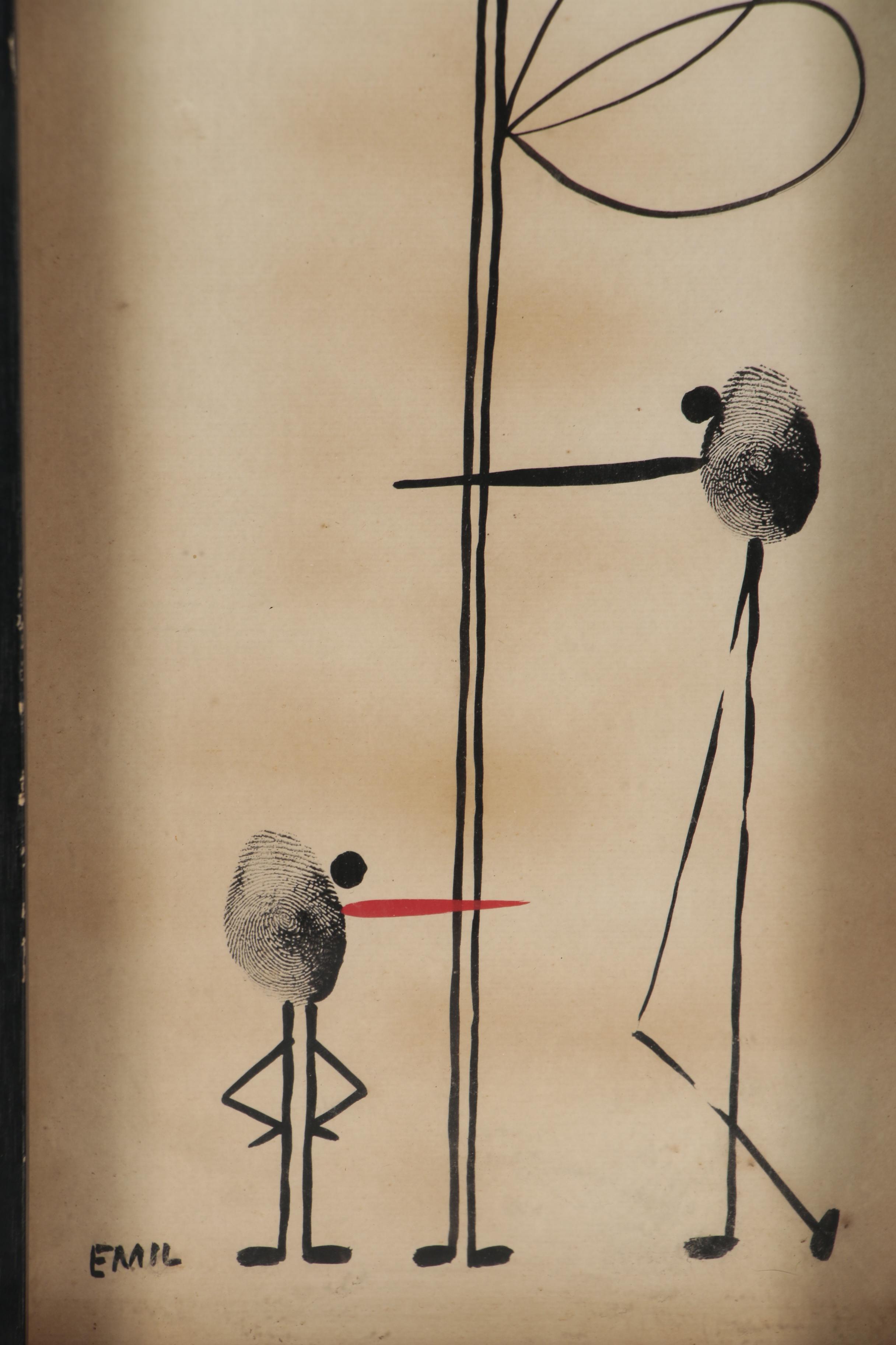 Emil Fingerprint Ink Drawings