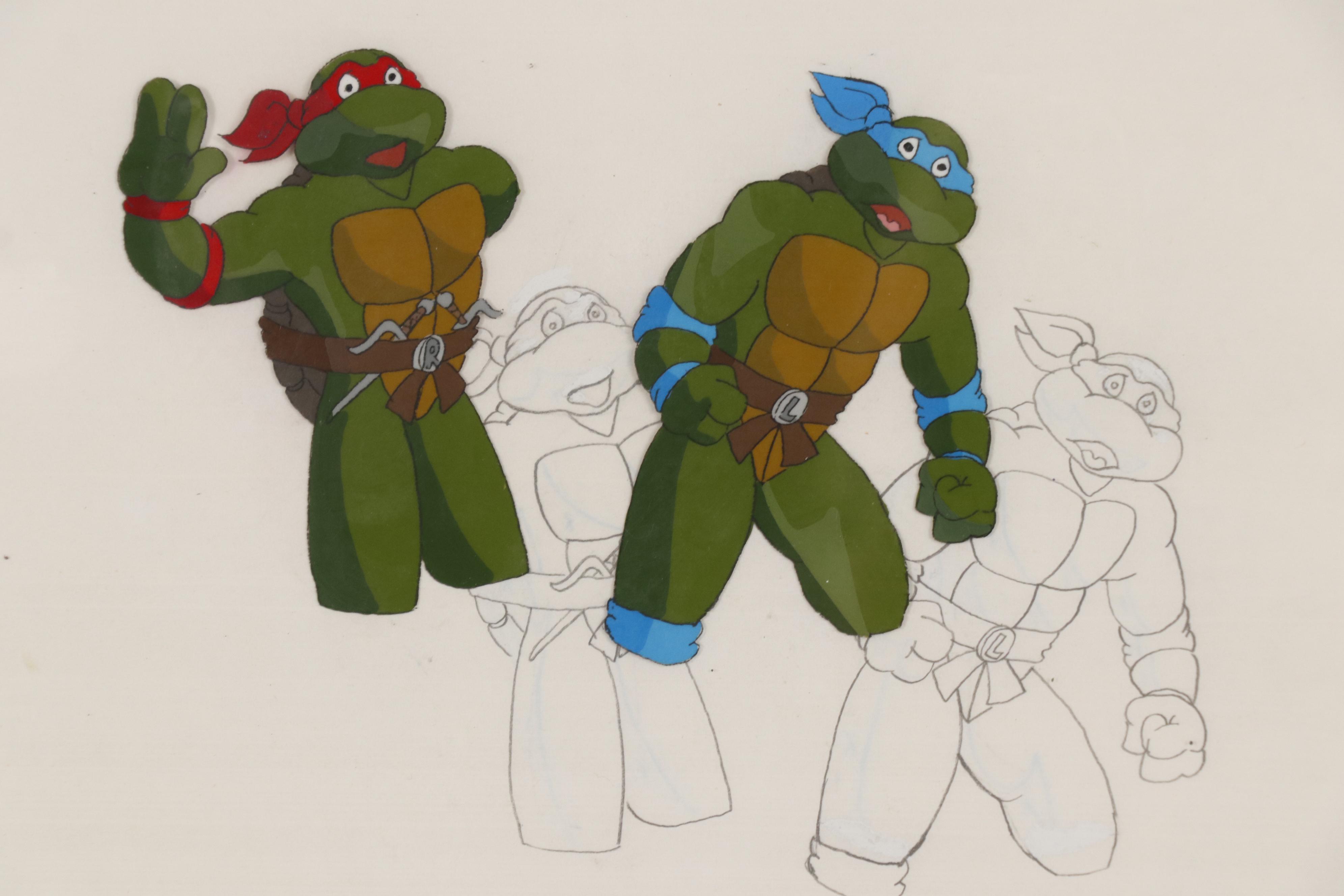 "Teenage Mutant Ninja Turtles" Animation Production Cel and Drawing
