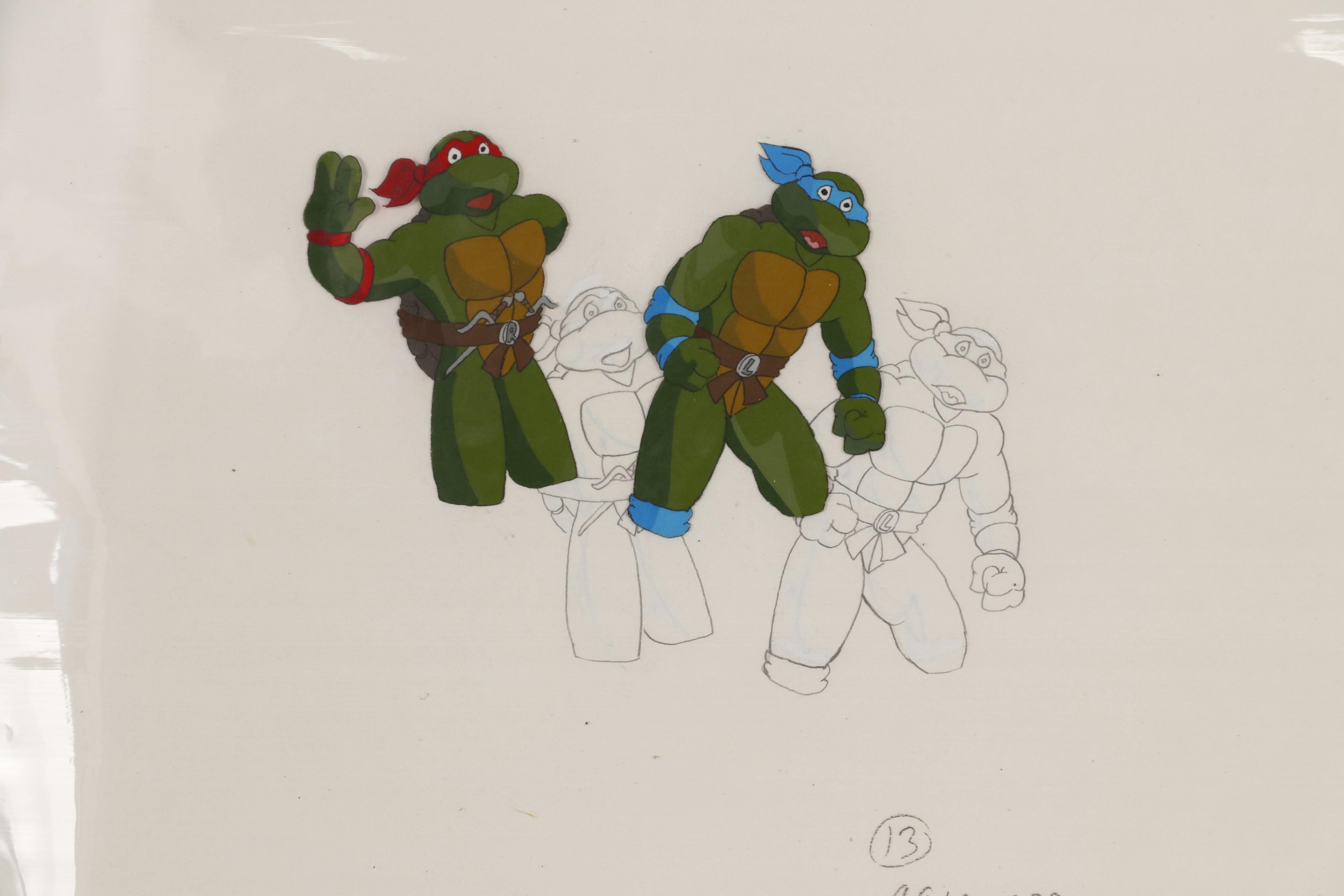 "Teenage Mutant Ninja Turtles" Animation Production Cel and Drawing