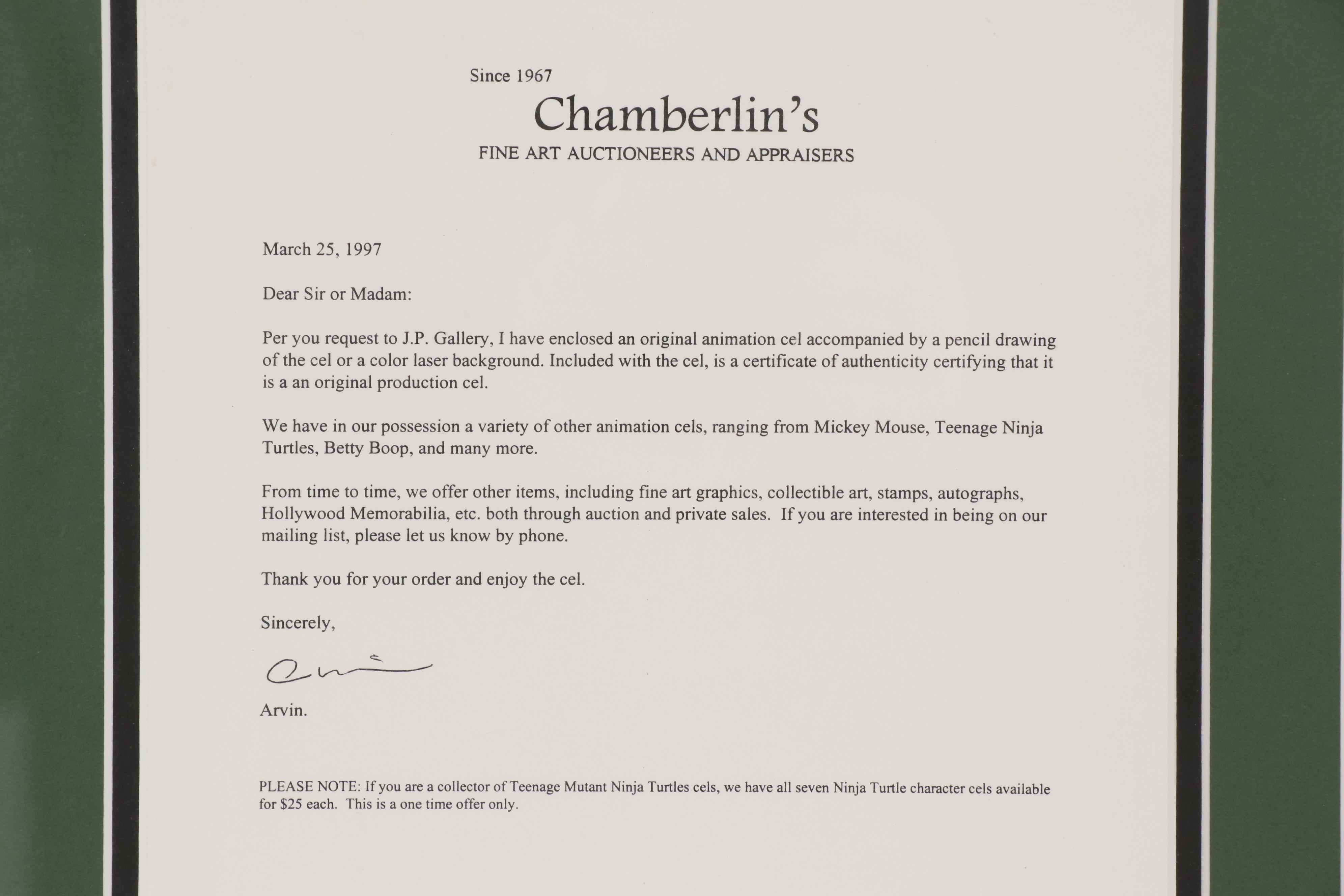 "Teenage Mutant Ninja Turtles" Animation Production Cel and Drawing