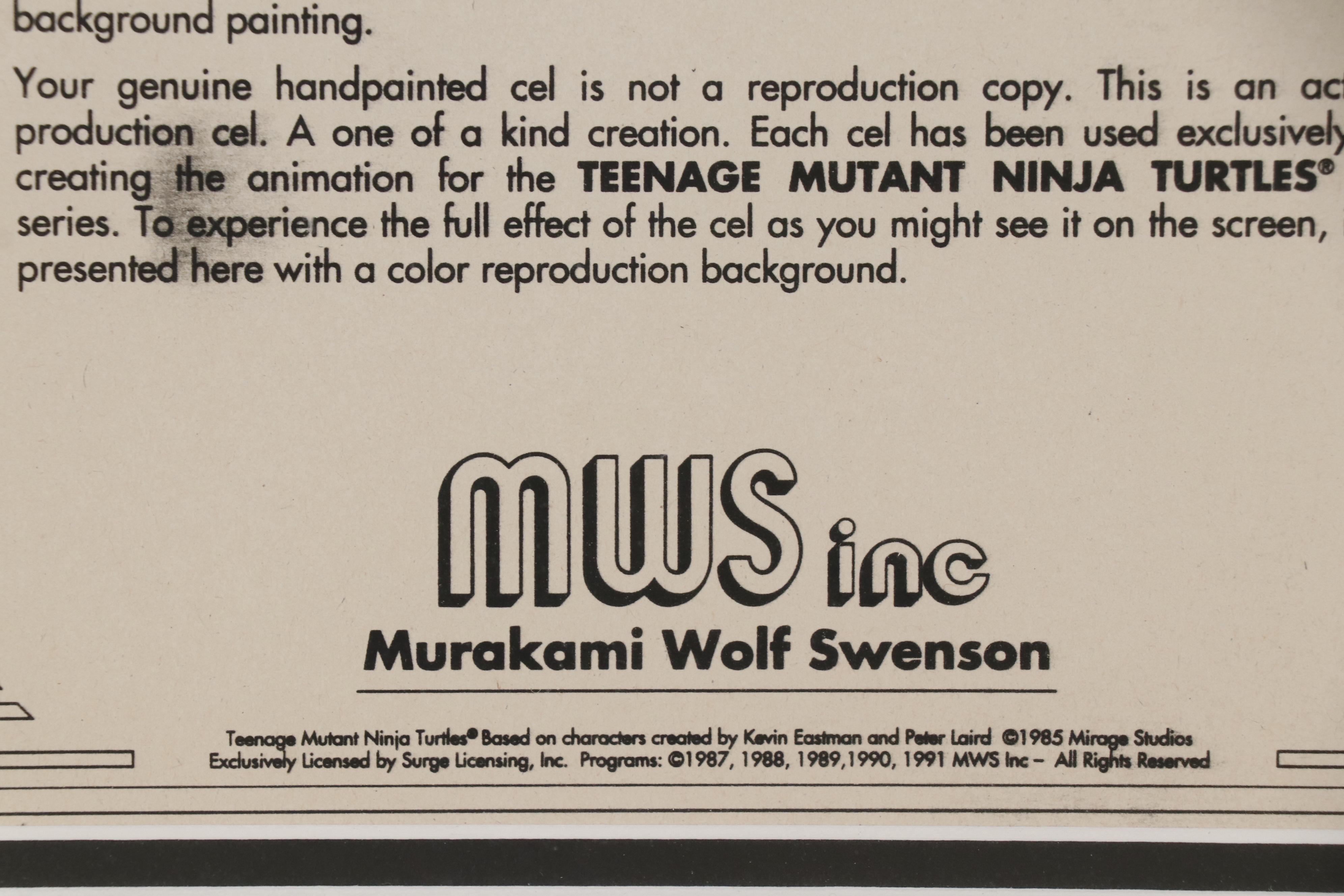 "Teenage Mutant Ninja Turtles" Animation Production Cel and Drawing