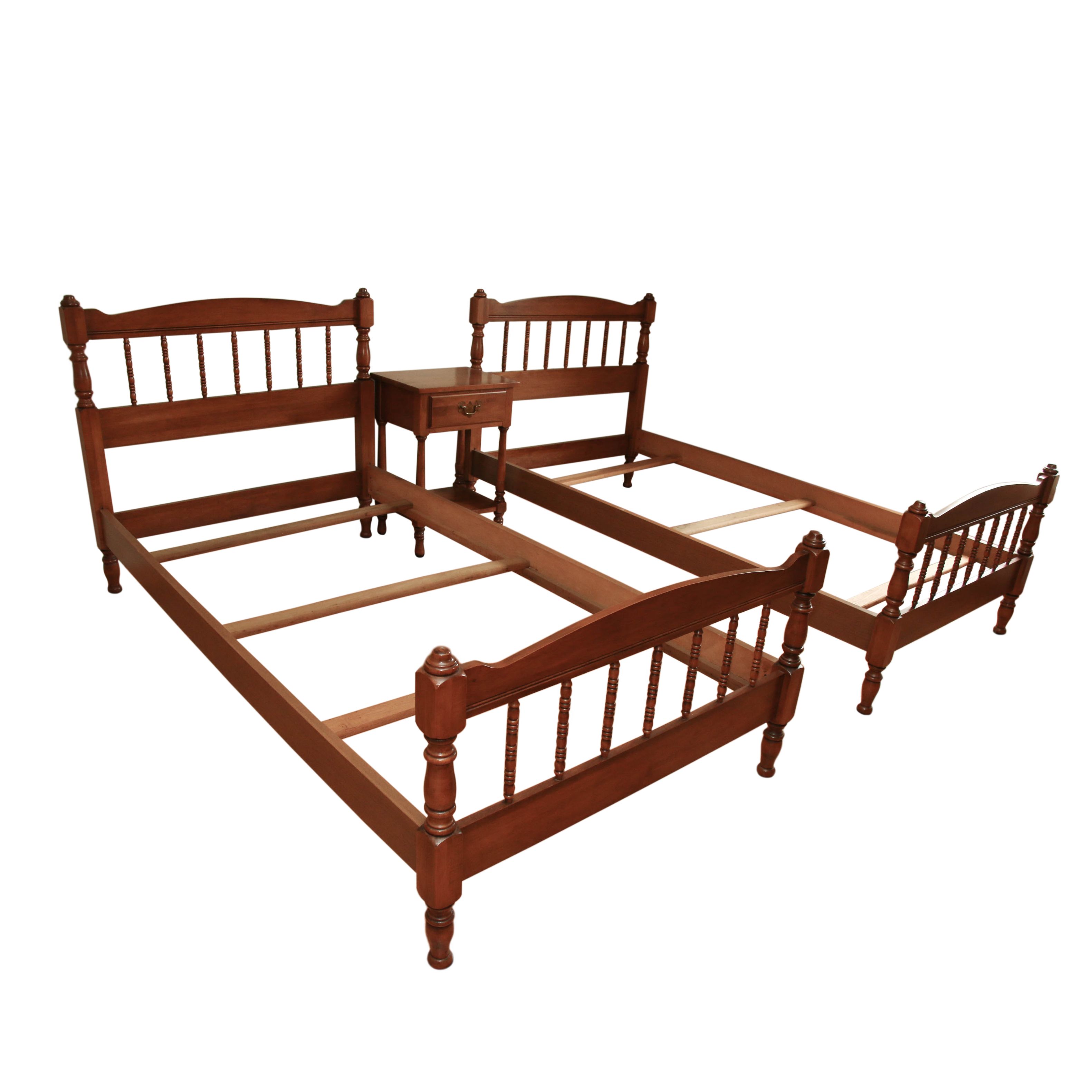 Tell City Chair Co. Maple Andover Twin Beds and Young Republic Side Table