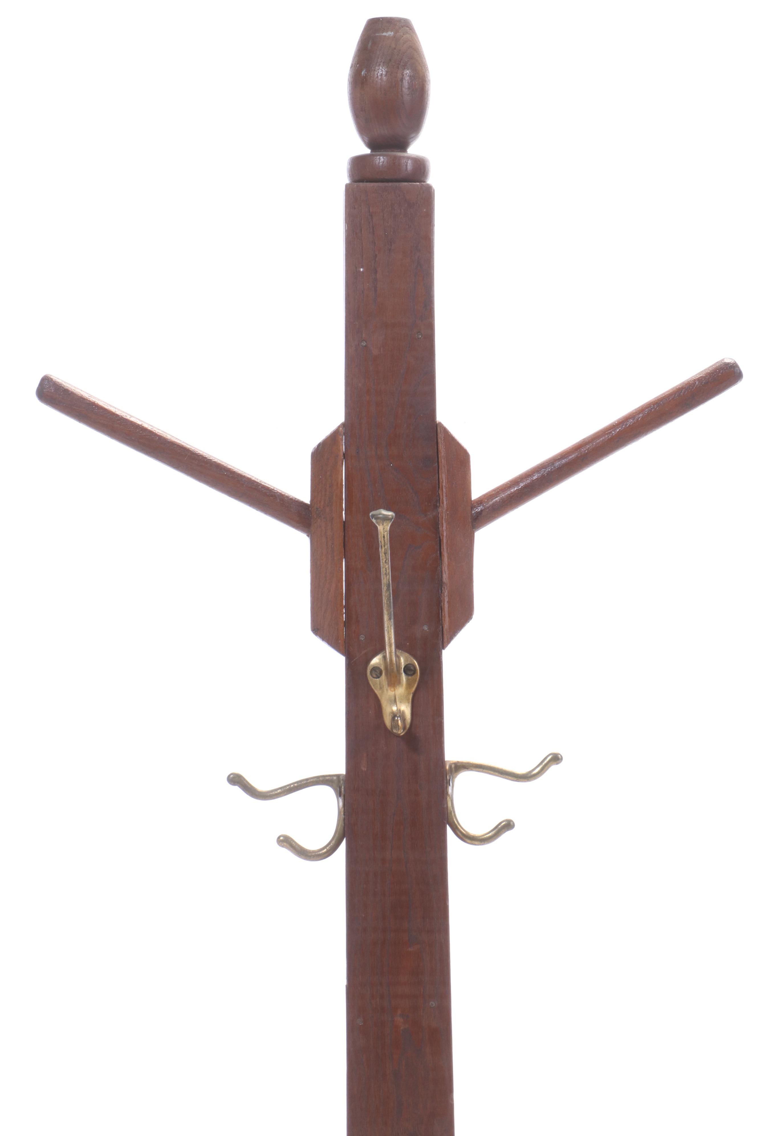 Arts & Crafts Style Wood Coat Rack