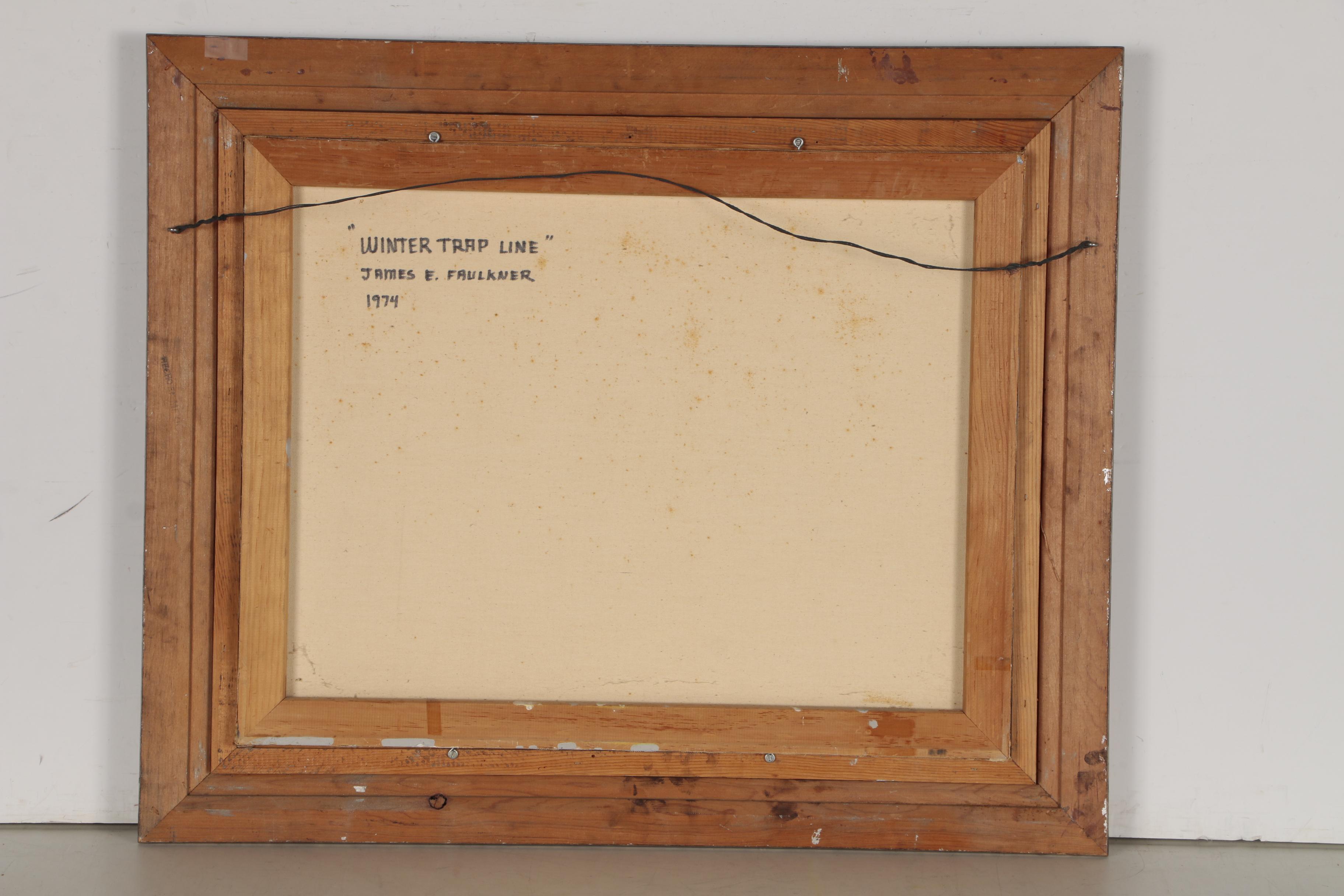 James E. Faulkner Oil Painting "Winter Trap Line"