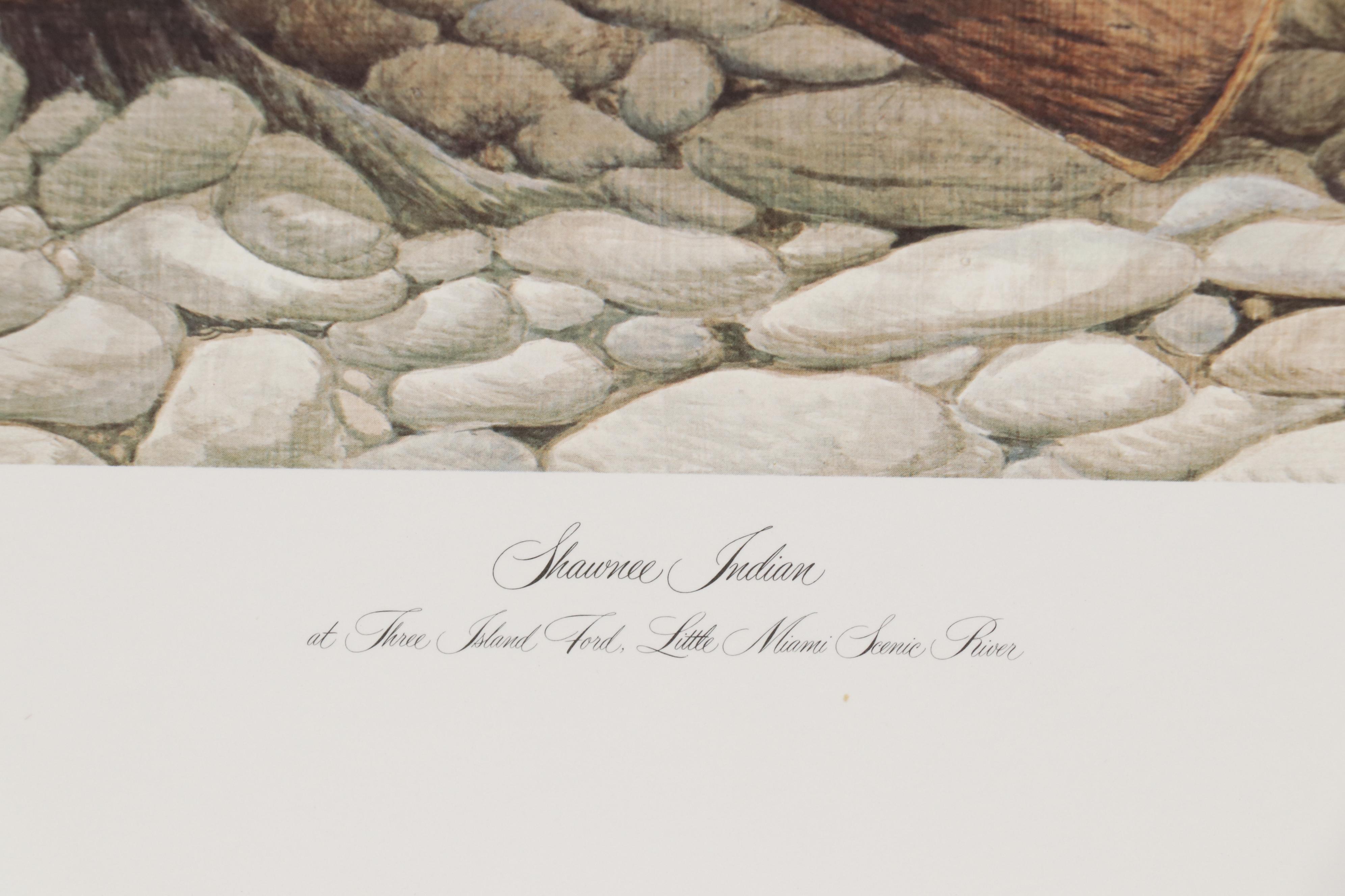 John Ruthven Offset Lithograph "Shawnee Indian"