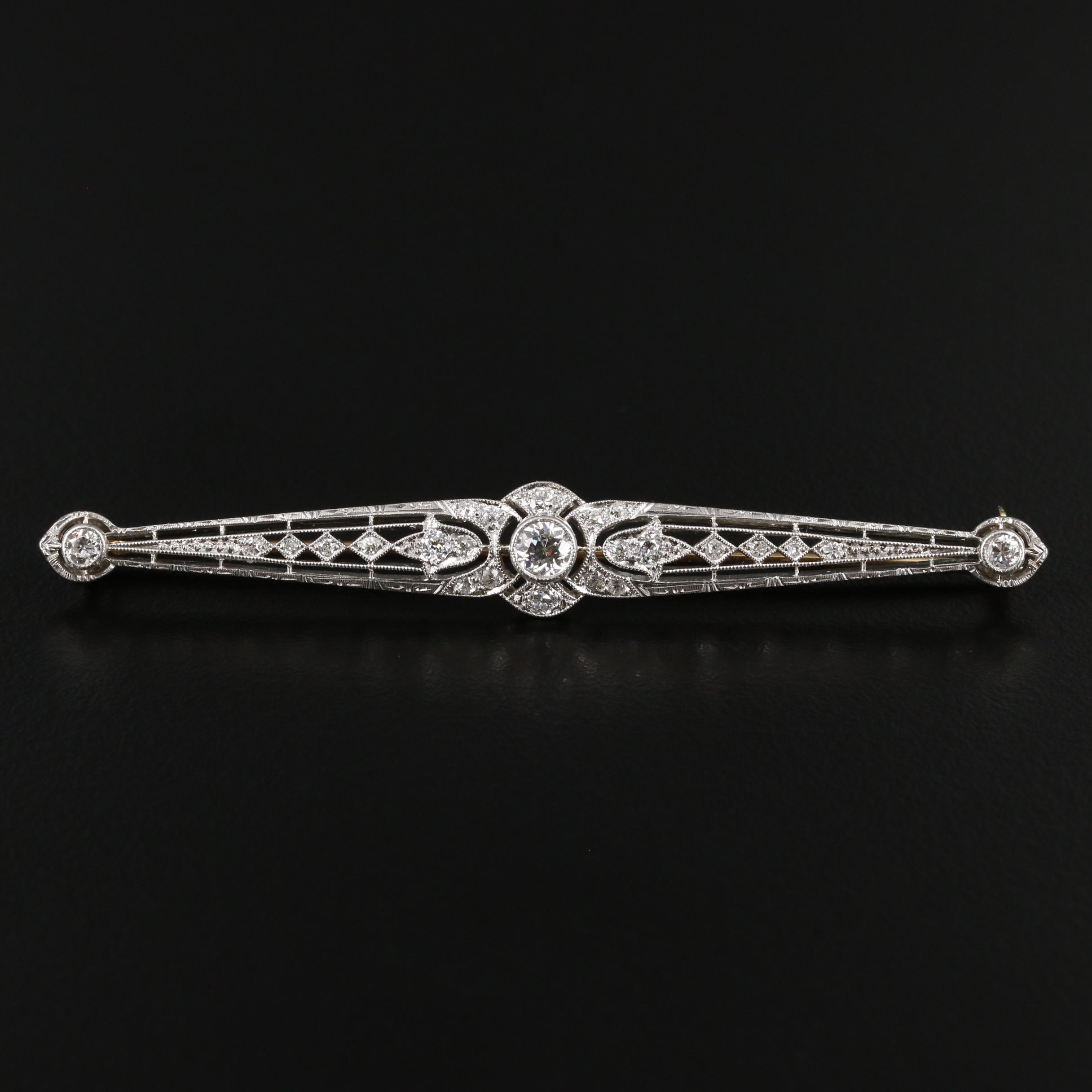 Krementz Edwardian Platinum Diamond Brooch