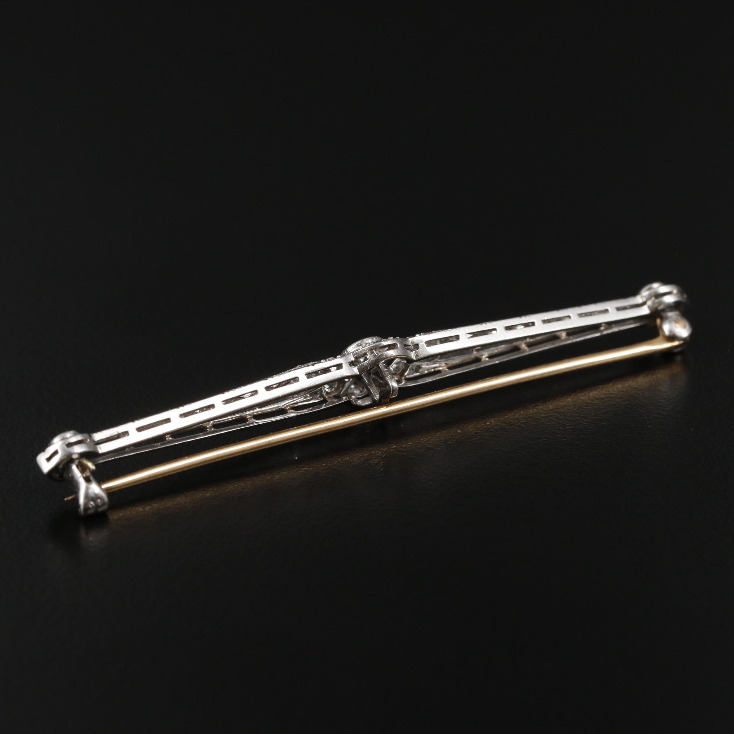 Krementz Edwardian Platinum Diamond Brooch