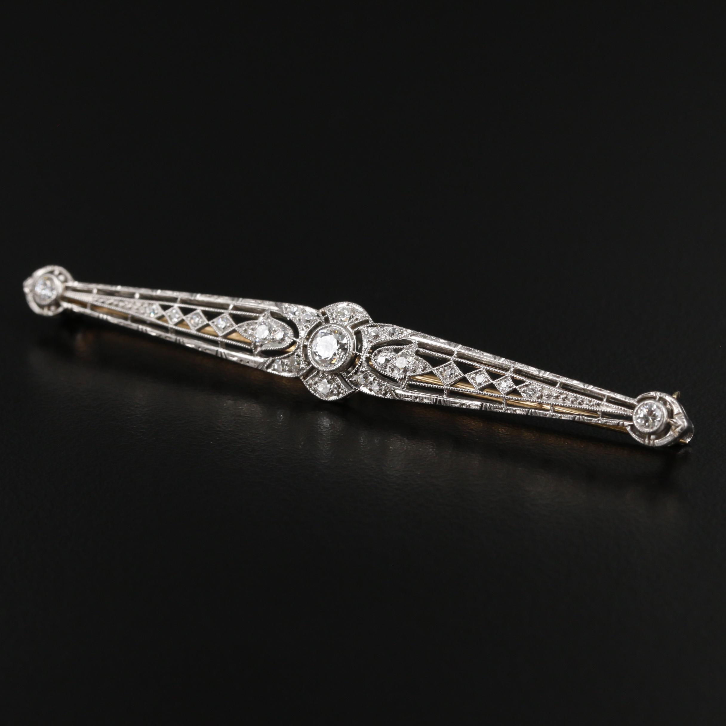 Krementz Edwardian Platinum Diamond Brooch