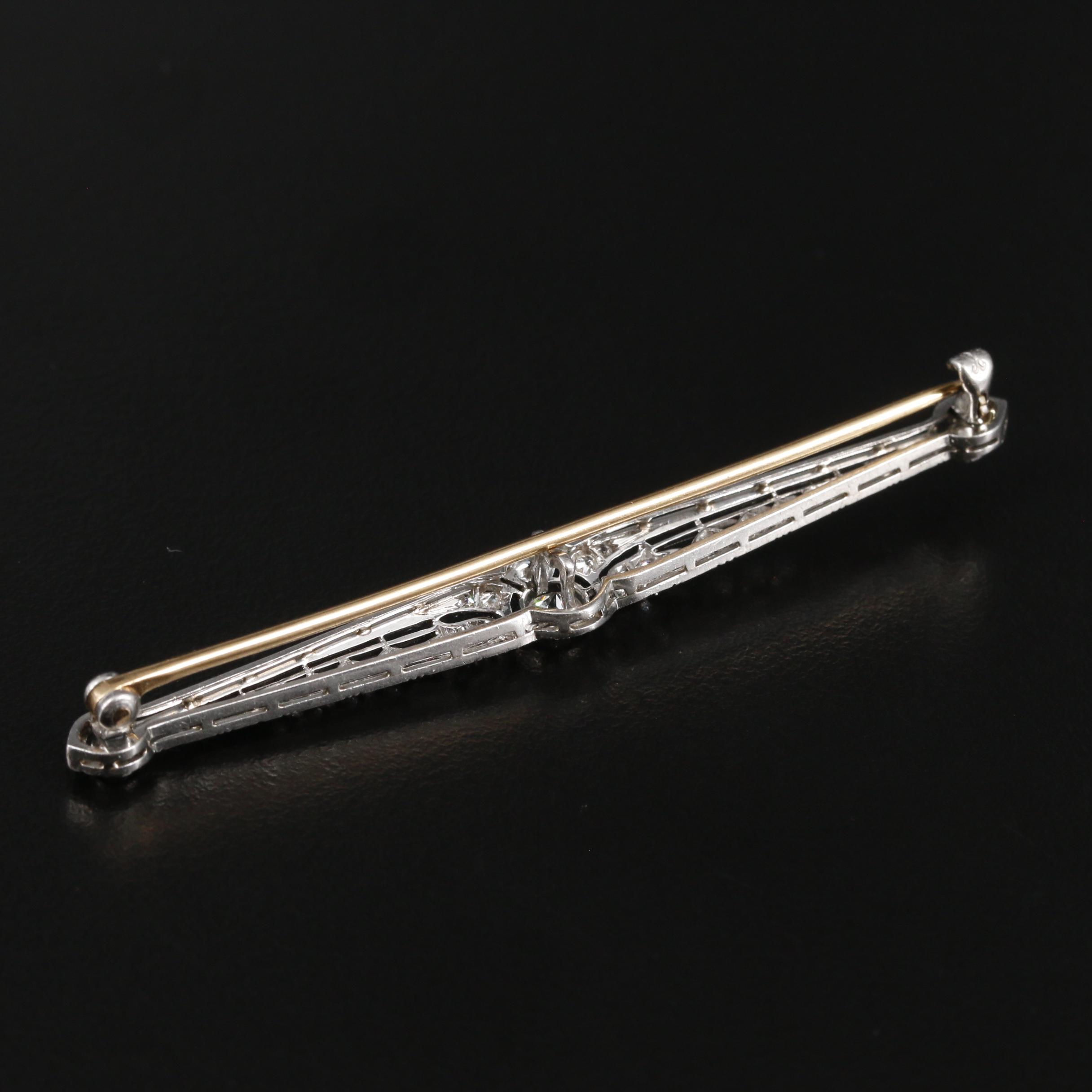 Krementz Edwardian Platinum Diamond Brooch