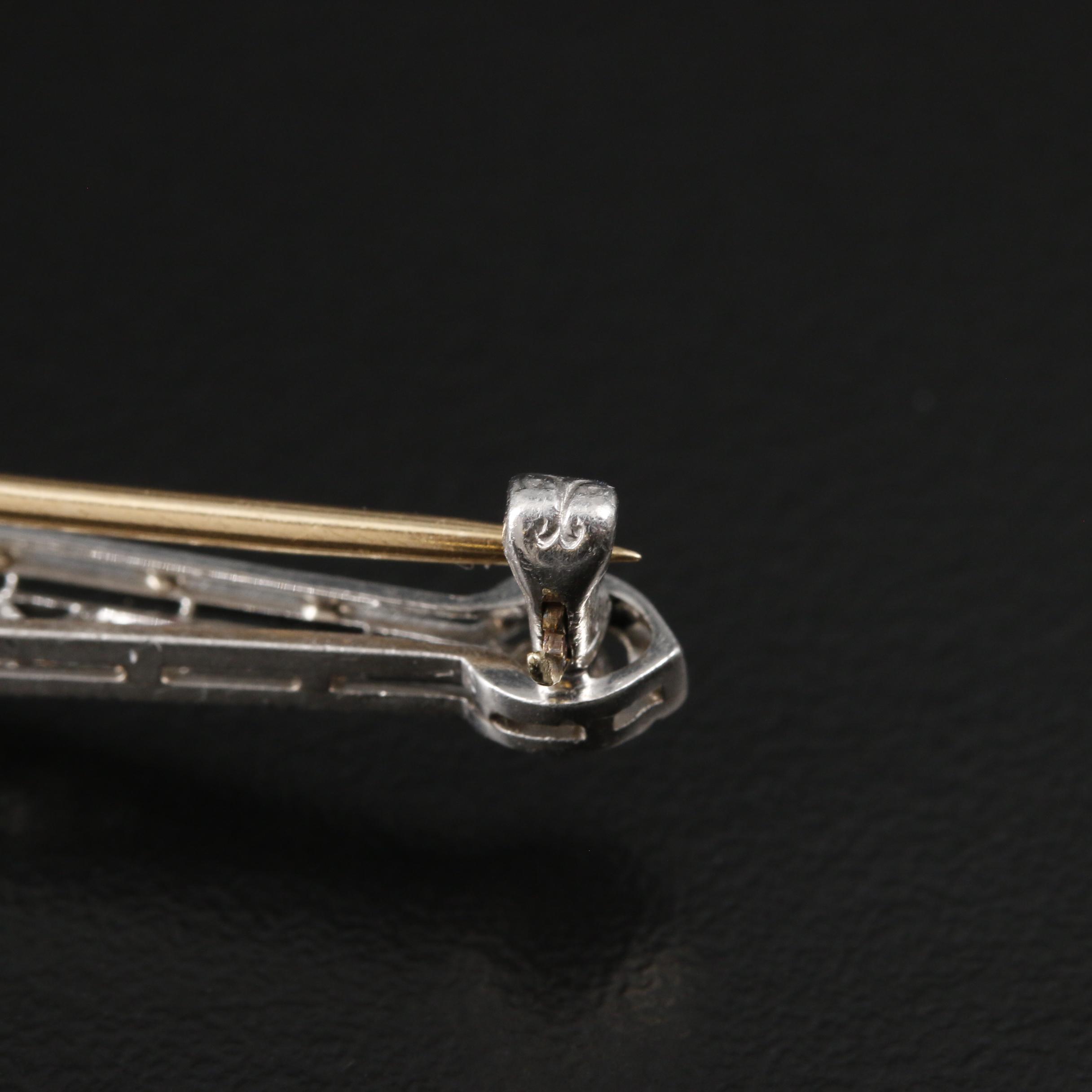 Krementz Edwardian Platinum Diamond Brooch