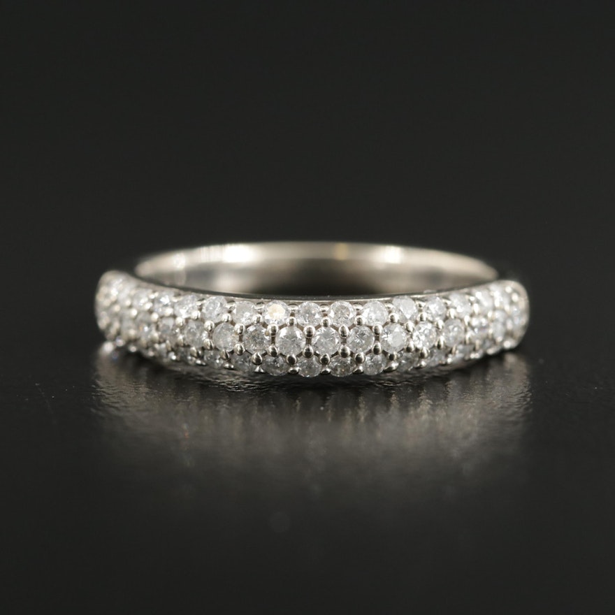 14K White Gold Pavé Diamond Ring