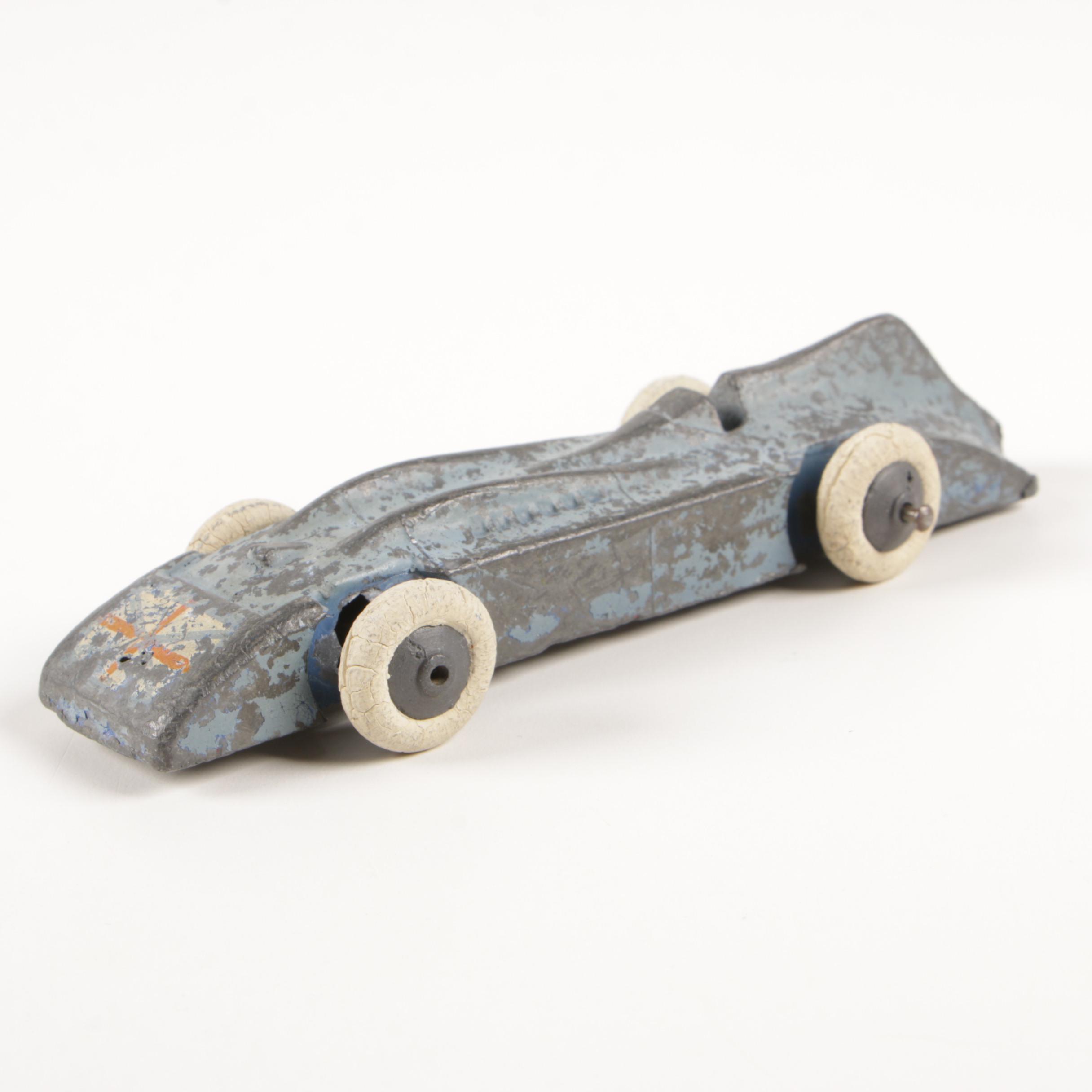 Charbens Cast Metal "Bluebird Speed Racer" Toy Car, Early to Mid 20th Century