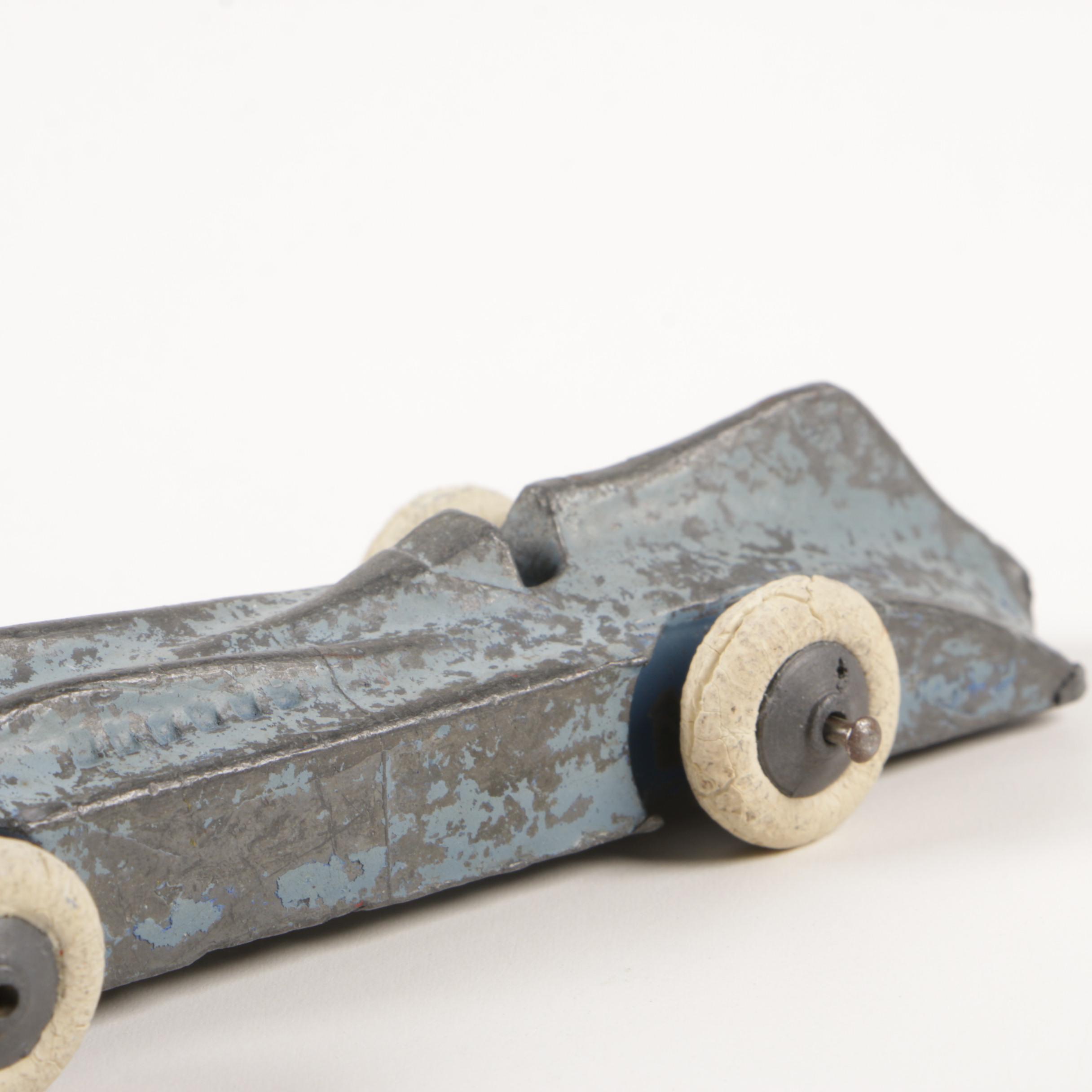 Charbens Cast Metal "Bluebird Speed Racer" Toy Car, Early to Mid 20th Century