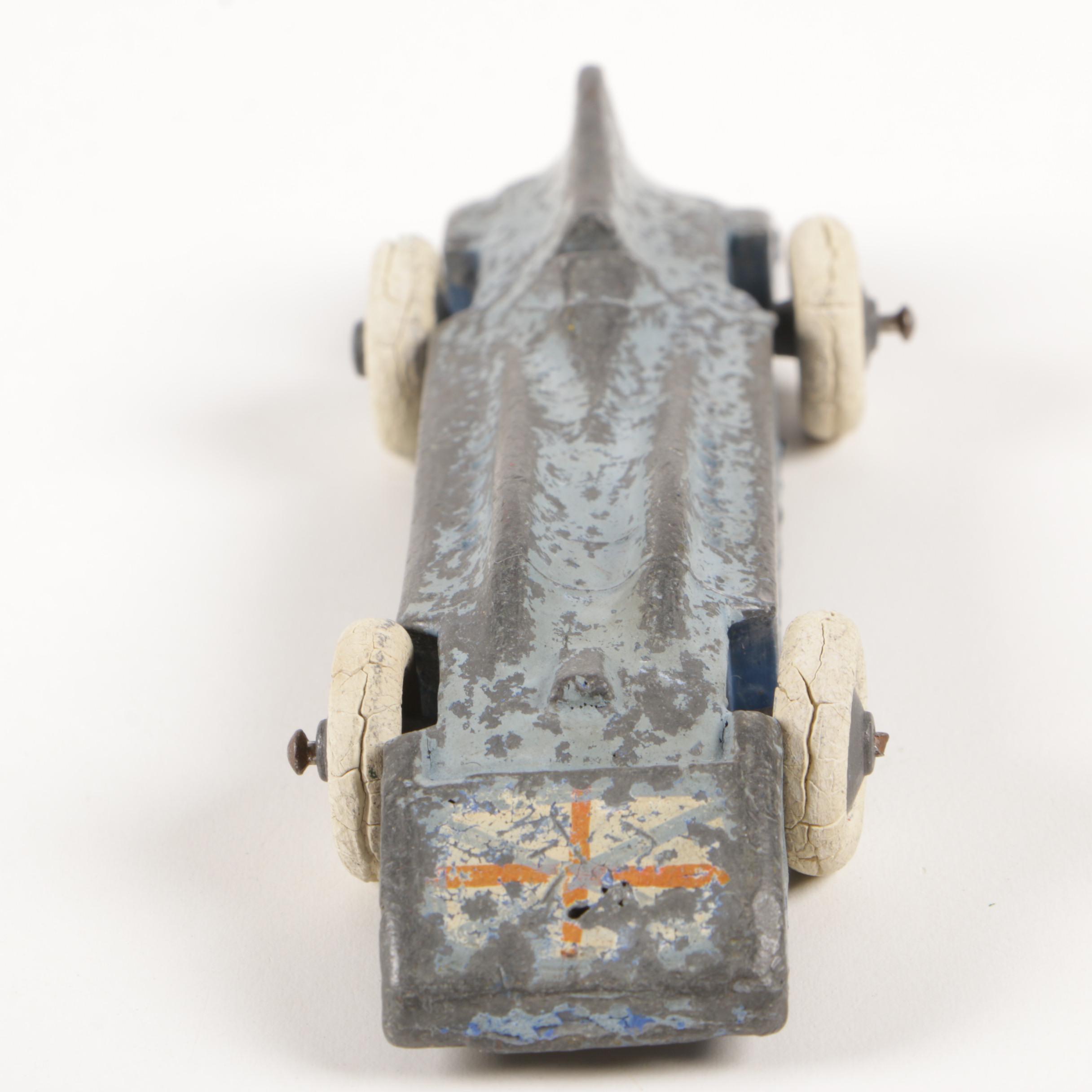 Charbens Cast Metal "Bluebird Speed Racer" Toy Car, Early to Mid 20th Century