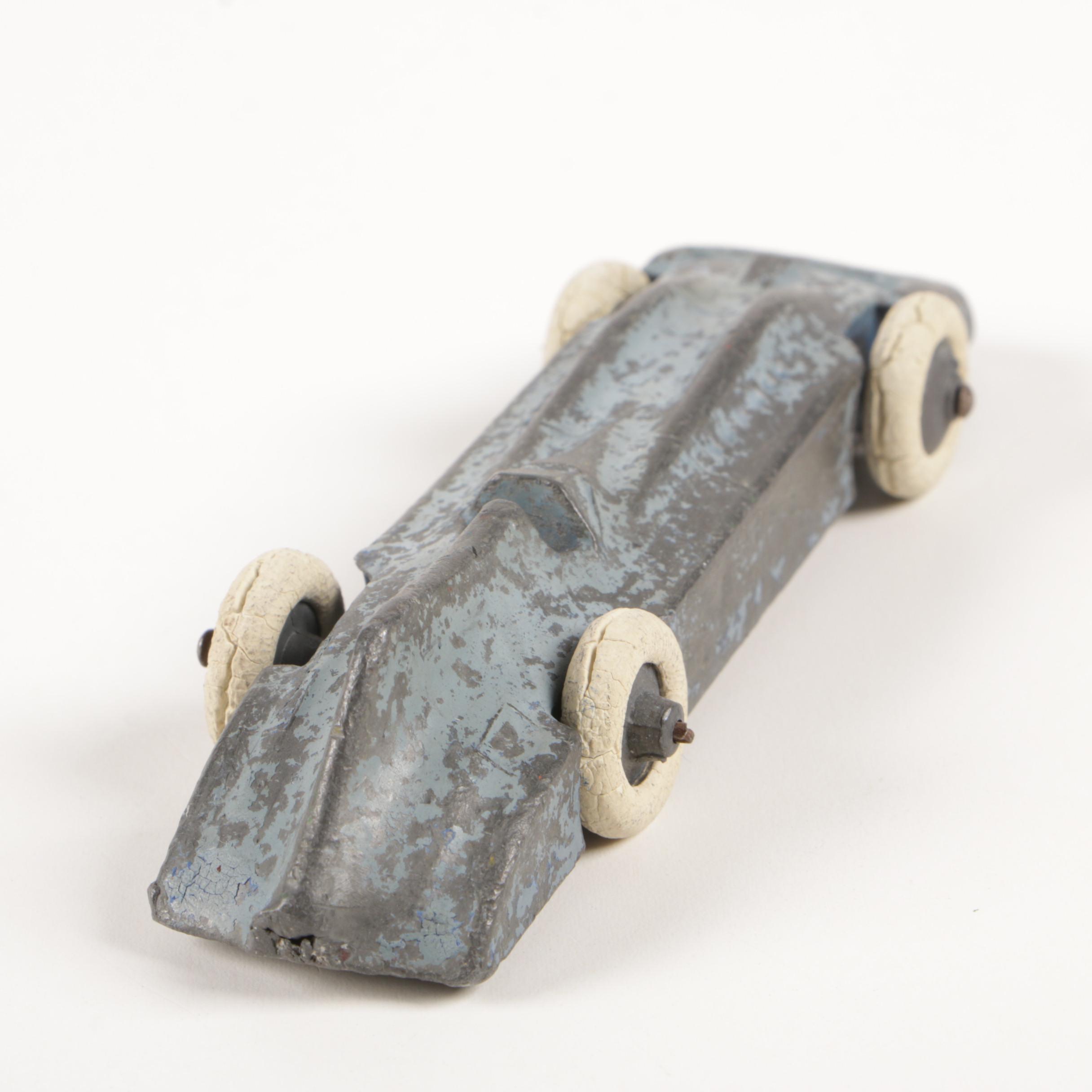 Charbens Cast Metal "Bluebird Speed Racer" Toy Car, Early to Mid 20th Century