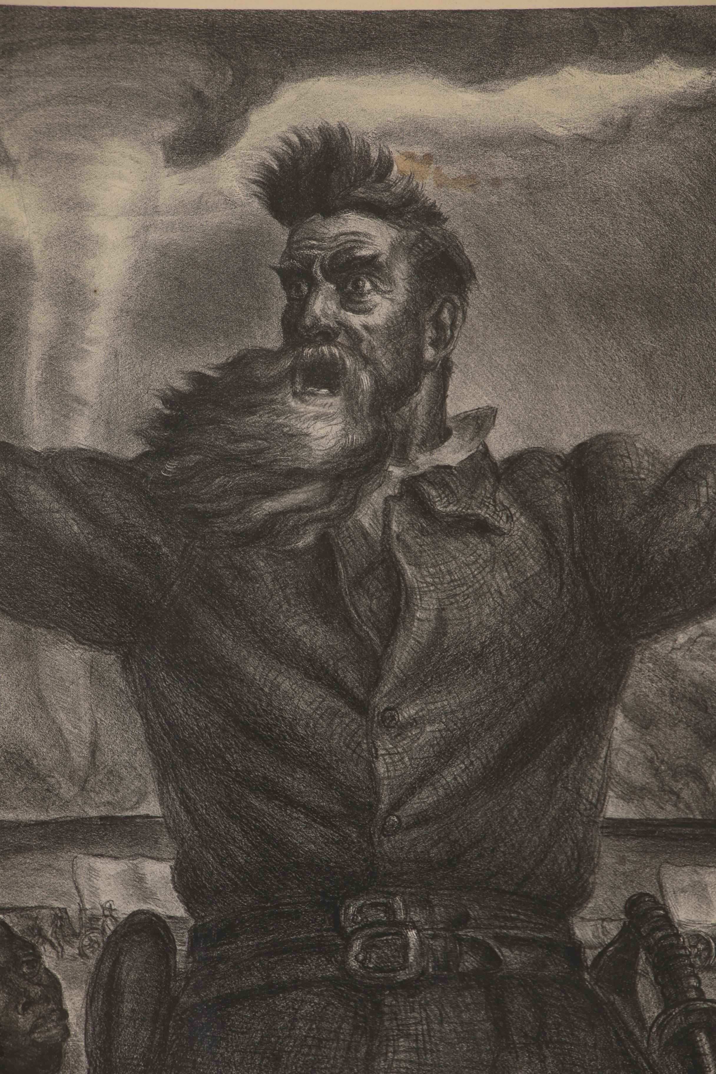 John Steuart Curry Associated American Artists Lithograph "John Brown", 1940