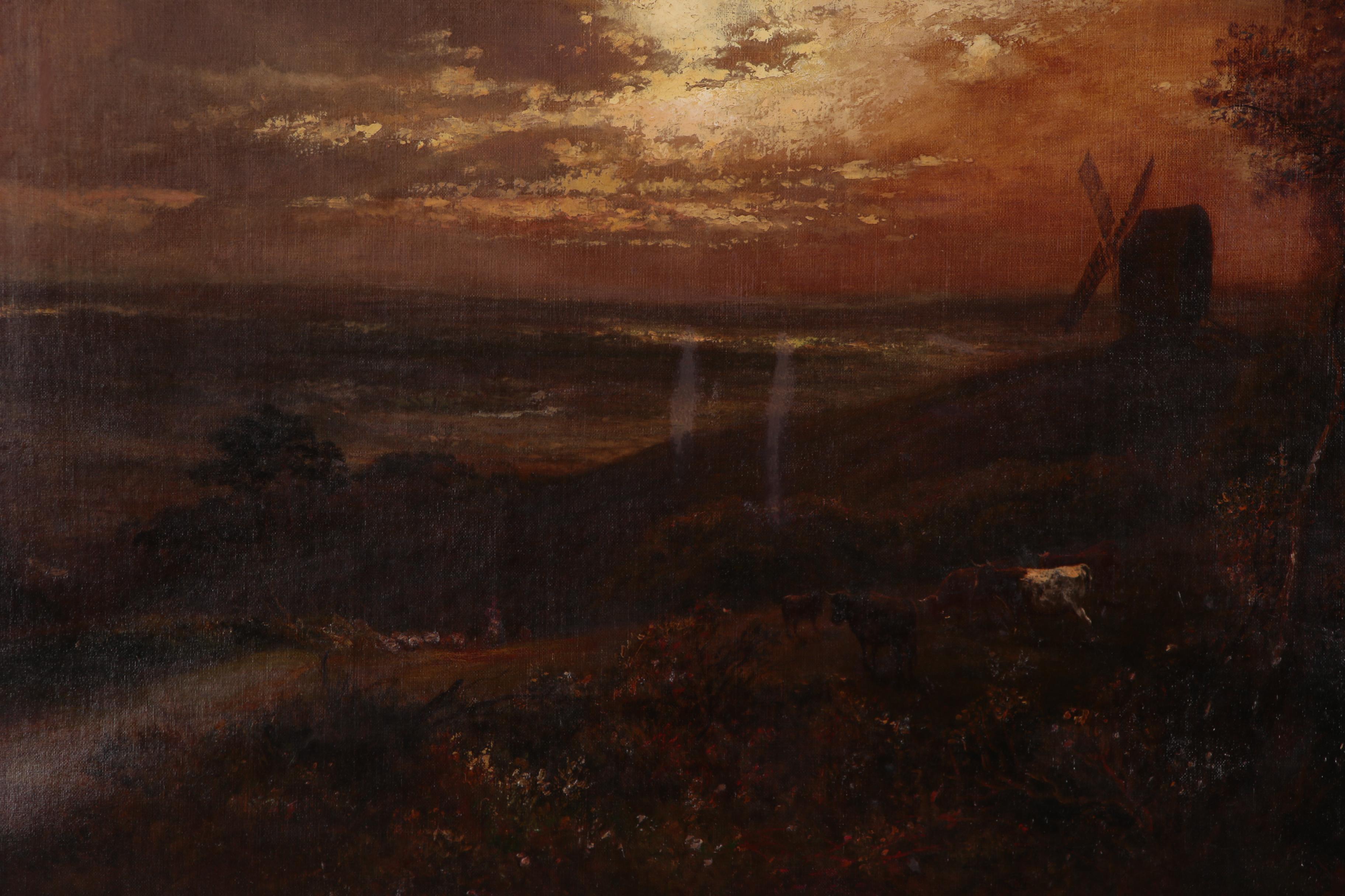 Pastoral Landscape Oil Painting, Late 19th Century