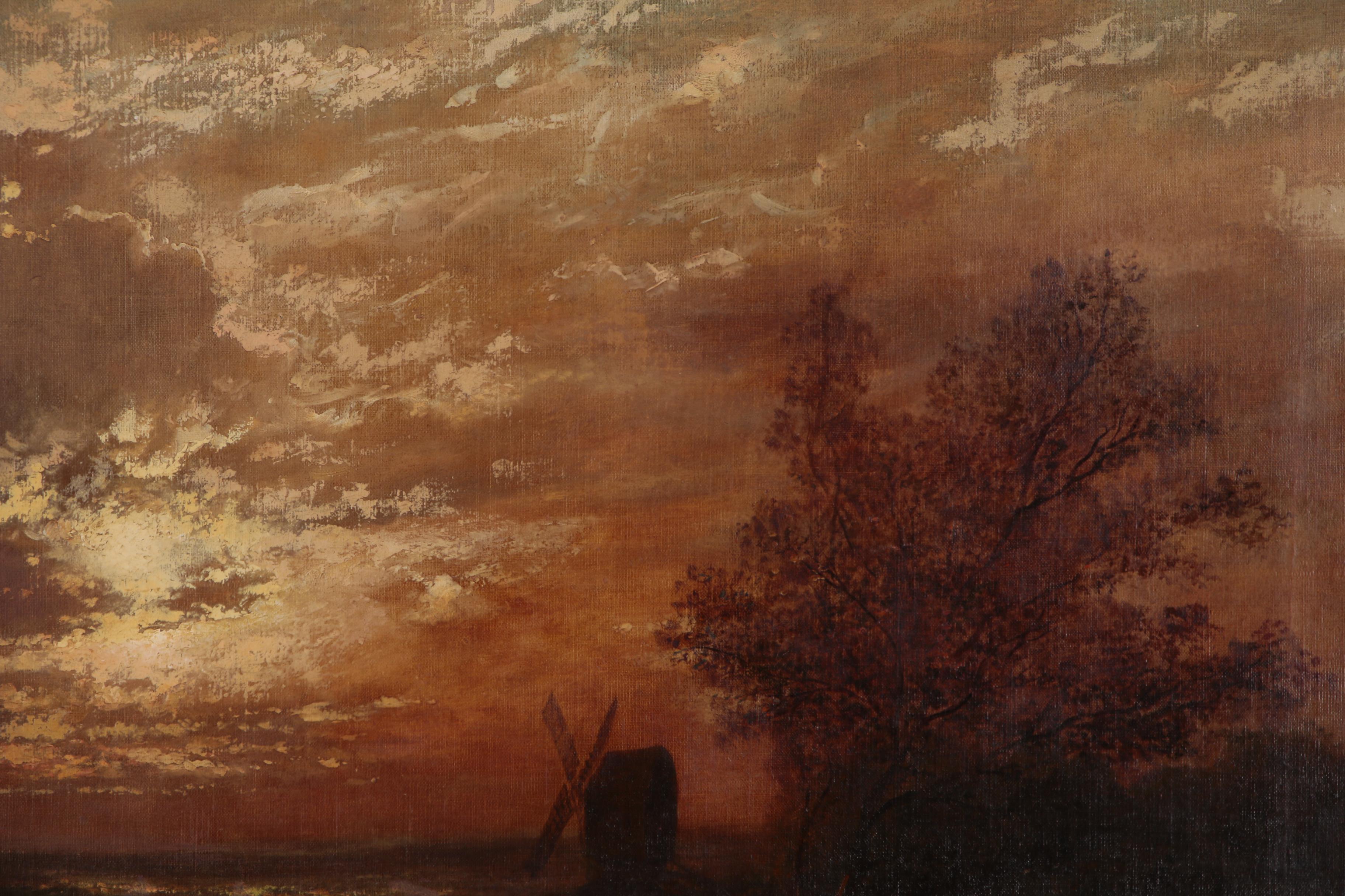 Pastoral Landscape Oil Painting, Late 19th Century