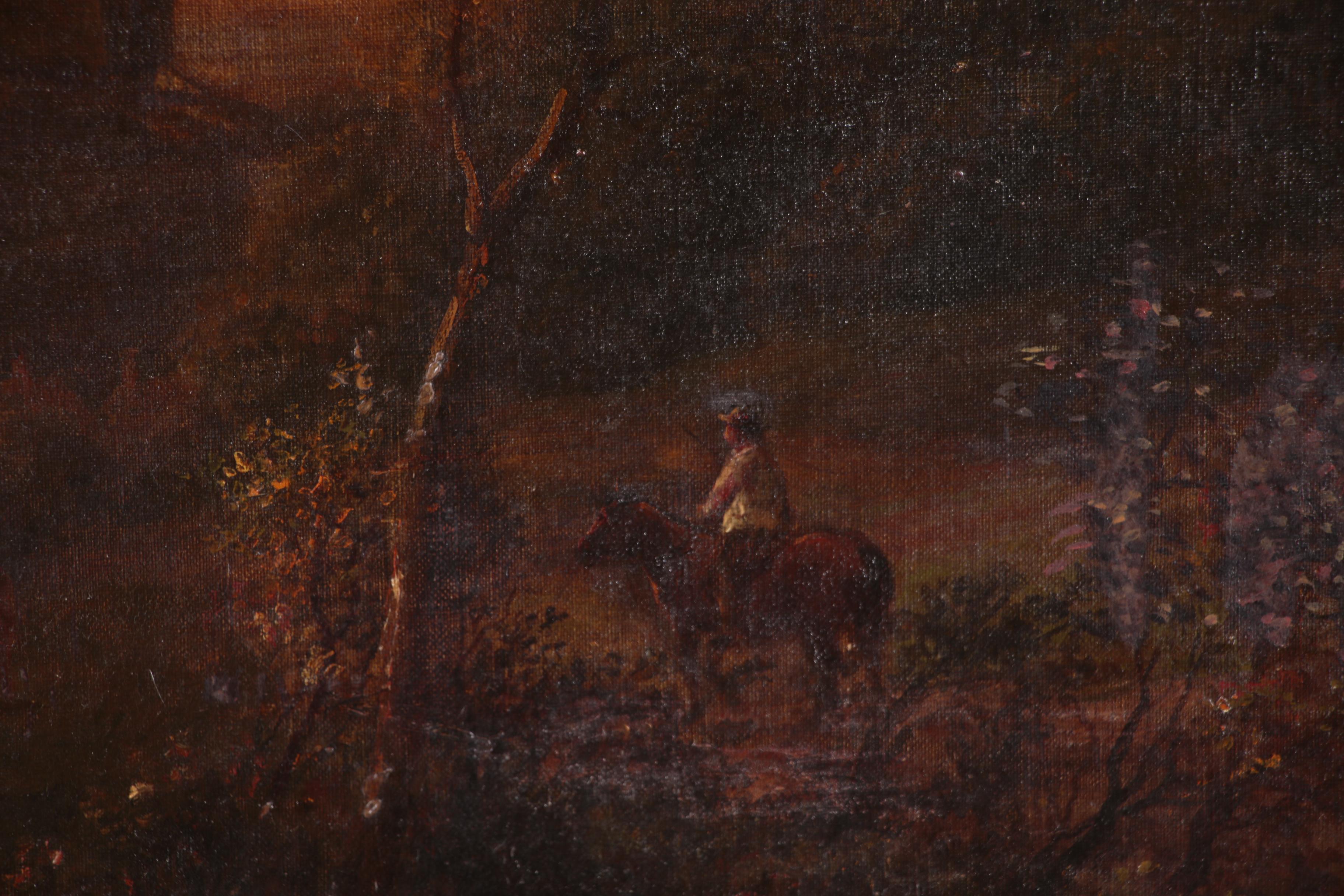 Pastoral Landscape Oil Painting, Late 19th Century