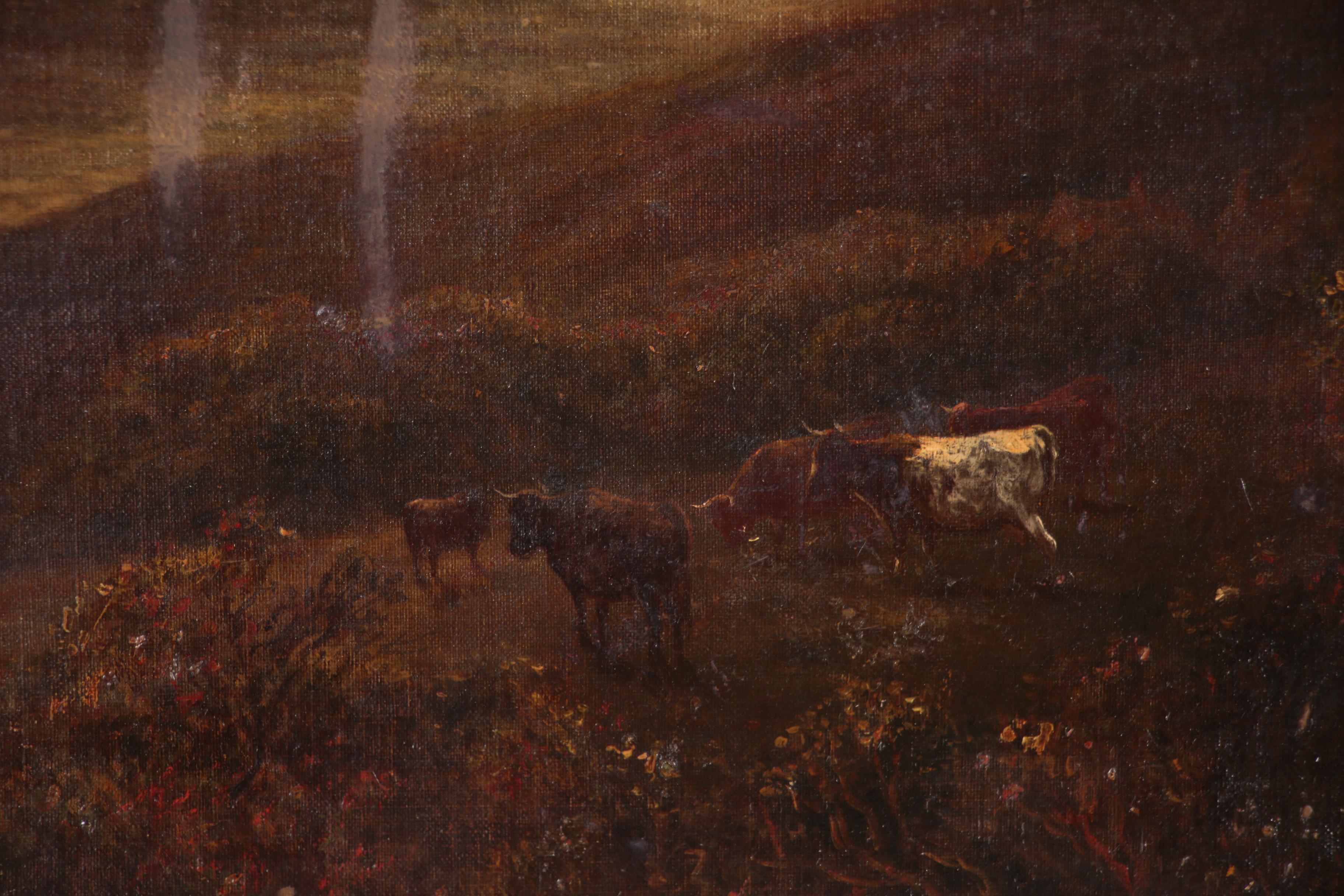 Pastoral Landscape Oil Painting, Late 19th Century