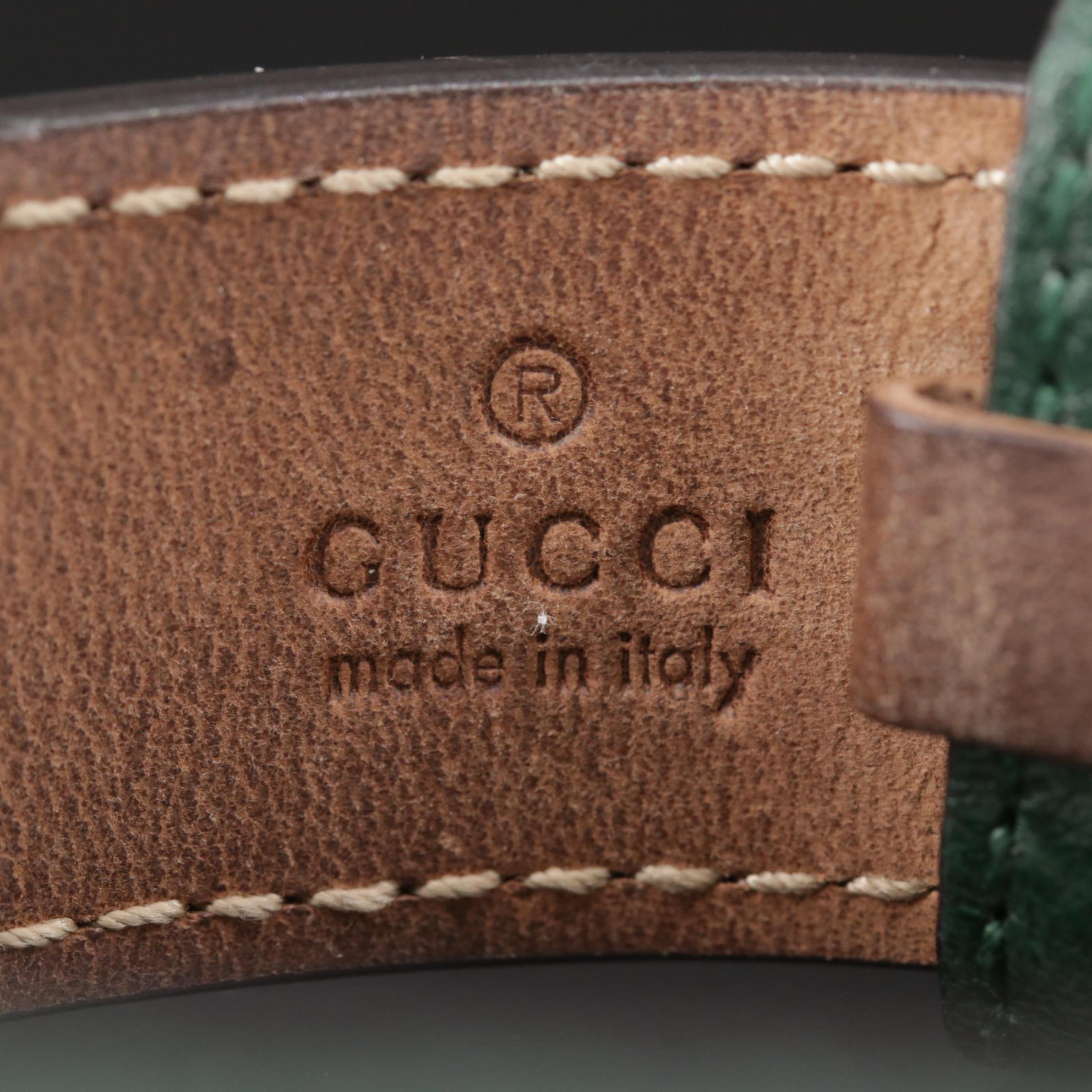 Gucci 'Double G' Buckle Leather Bracelet