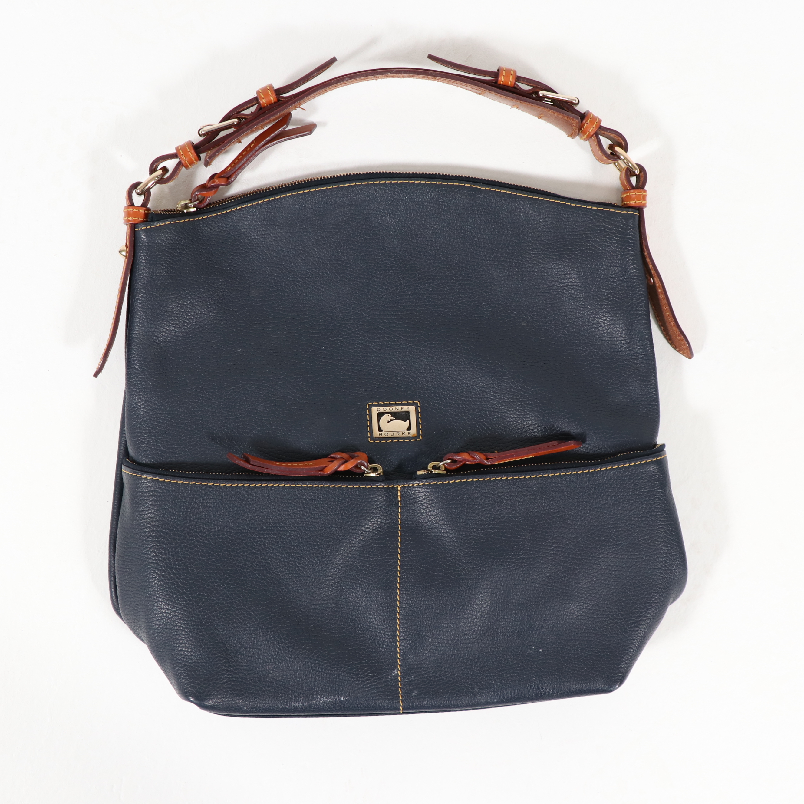 Dooney & Bourke Pebbled Navy Leather Hobo Bag